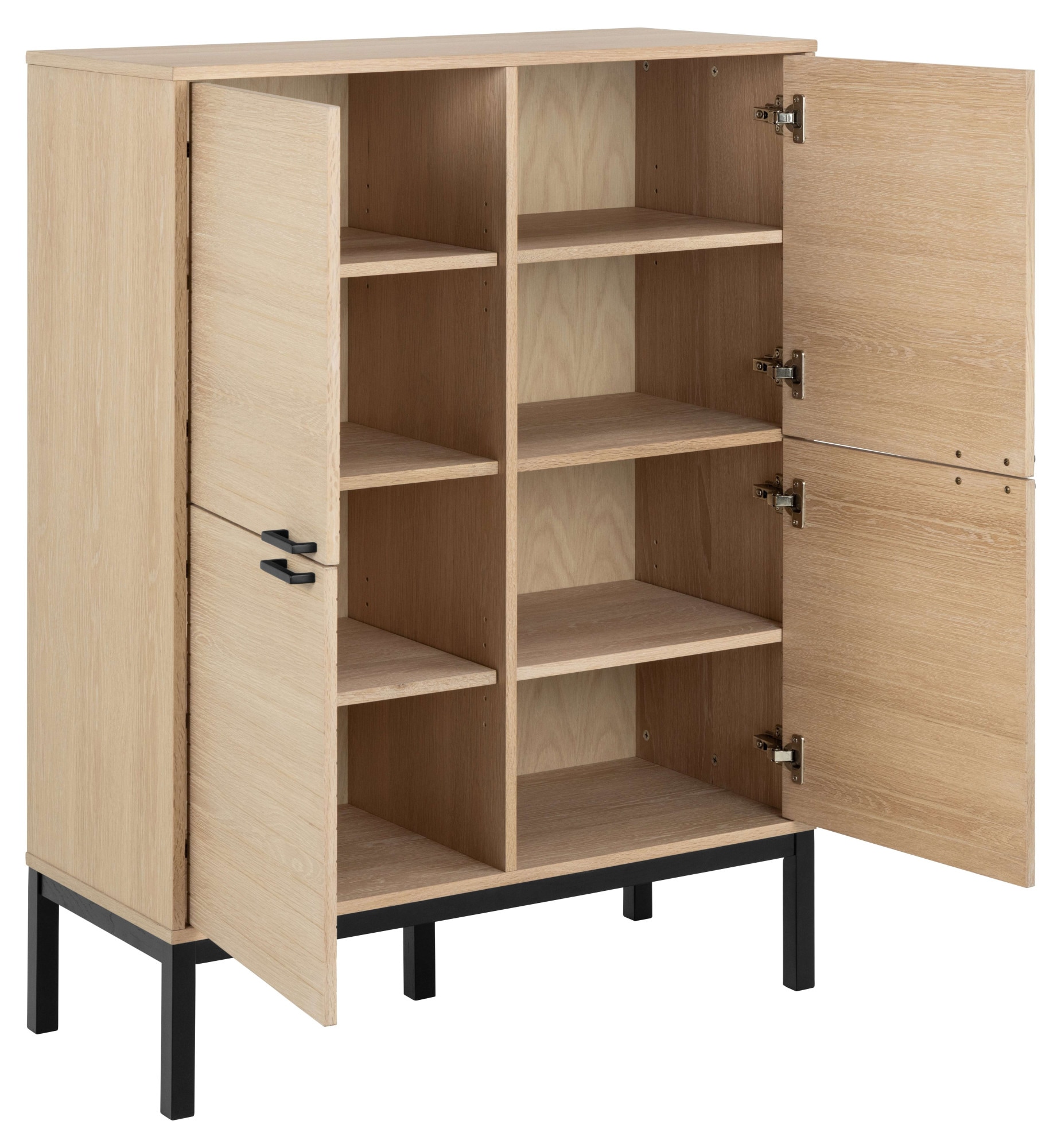 ACTONA GROUP Anrichte »Kensington« Schrank, 4 Türen und 6 Böden weiss pigmentiert Eiche, 91x40x120cm