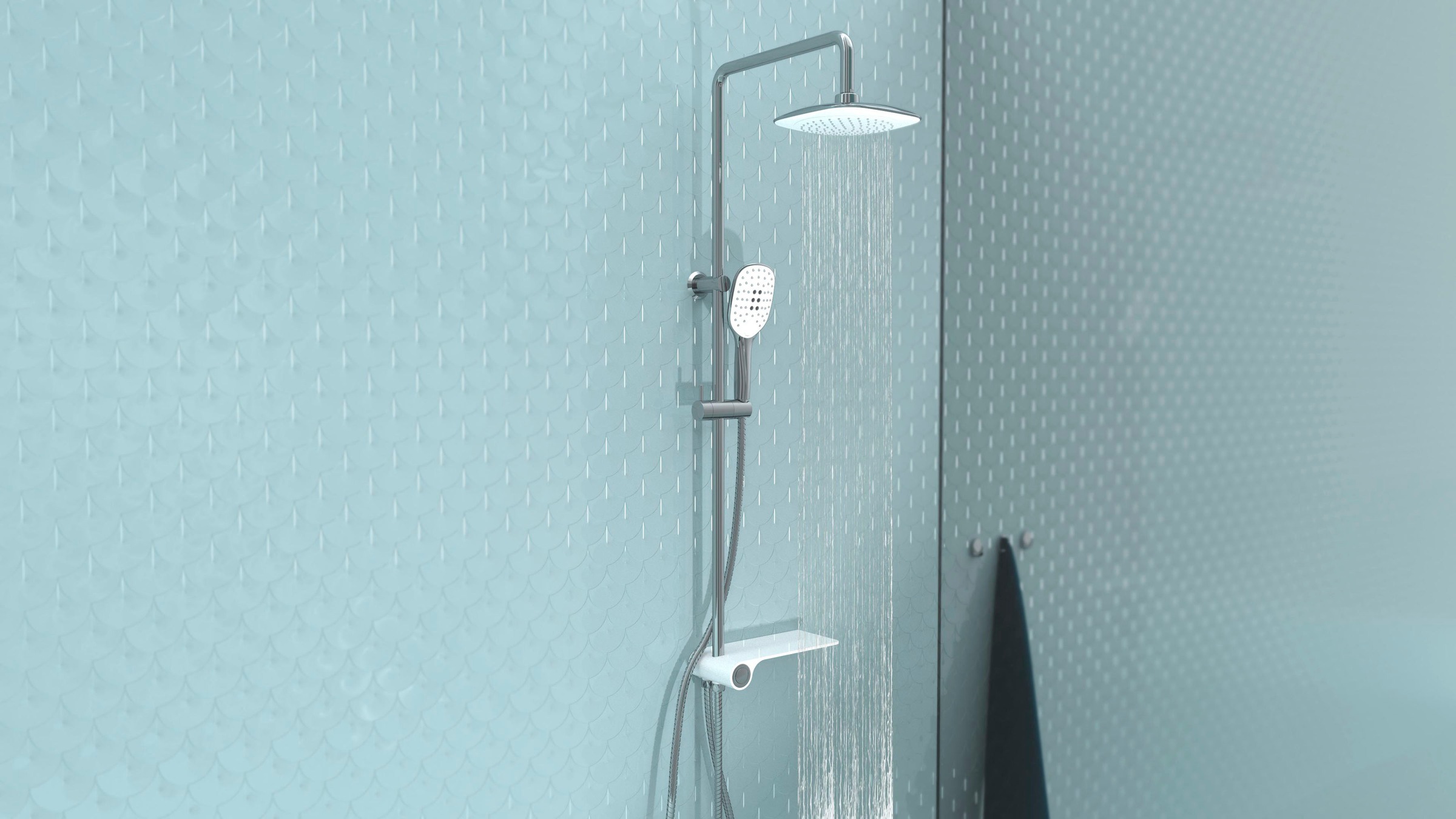 Schütte Brausegarnitur »Aquastar«, Duschsäule Brauseset, mit Ablage, Handbrause mit 3 Funktionen