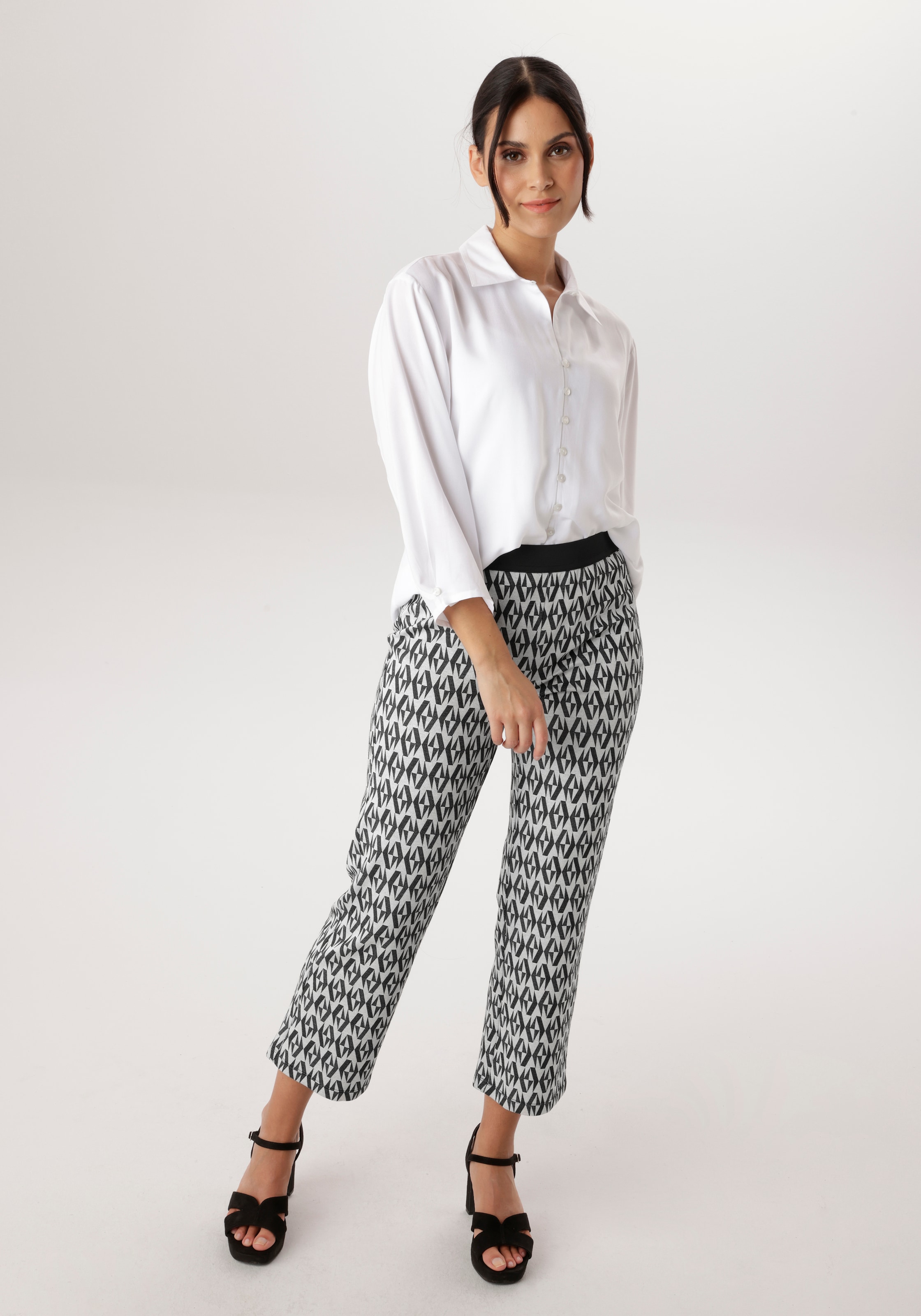 Aniston SELECTED Pantalon à enfiler  avec motif jacquard à la mode
