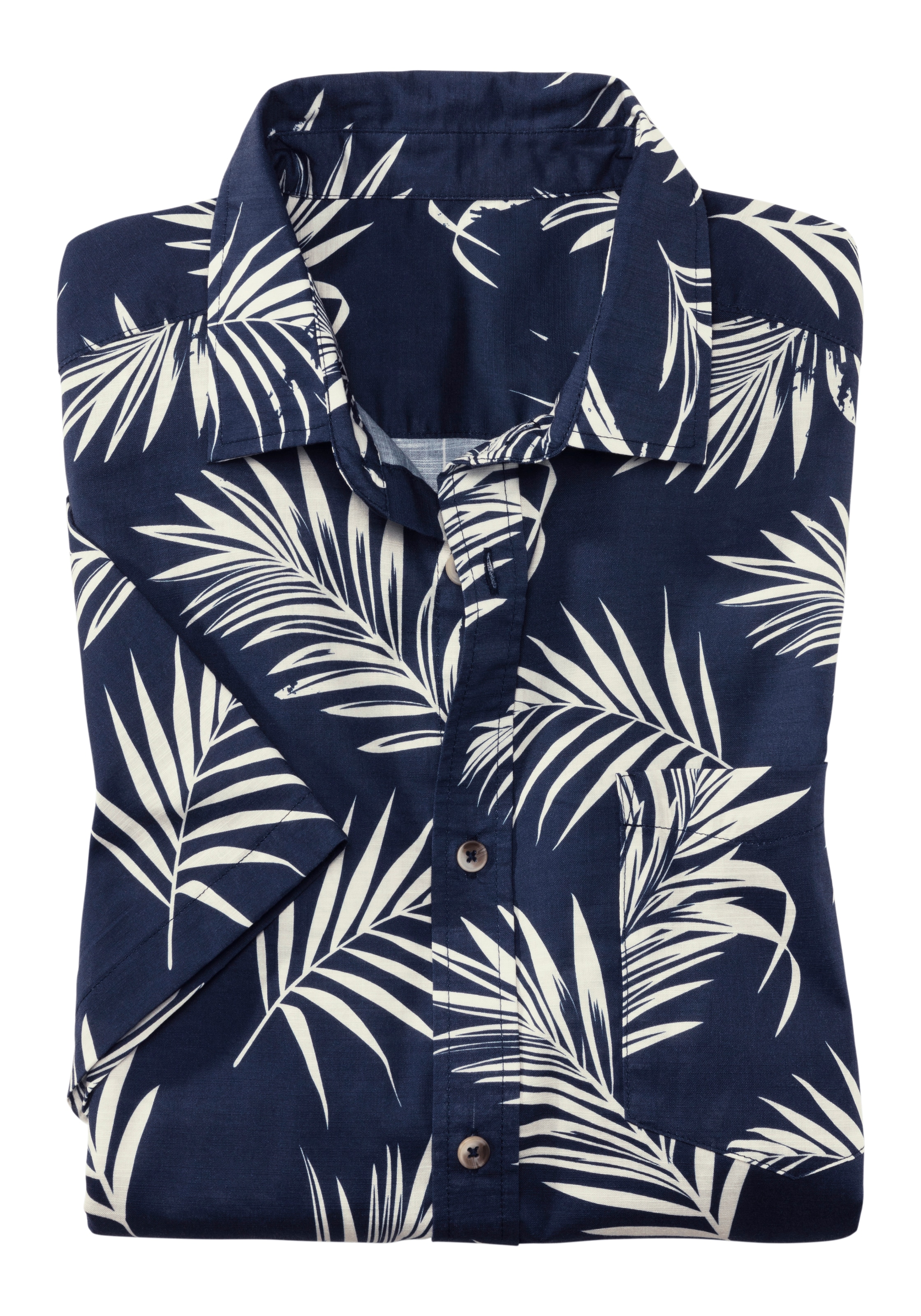 John Devin Hawaiihemd »Regular fit«, Langarm, Freizeithemd mit Palmenprint aus reiner Baumwolle