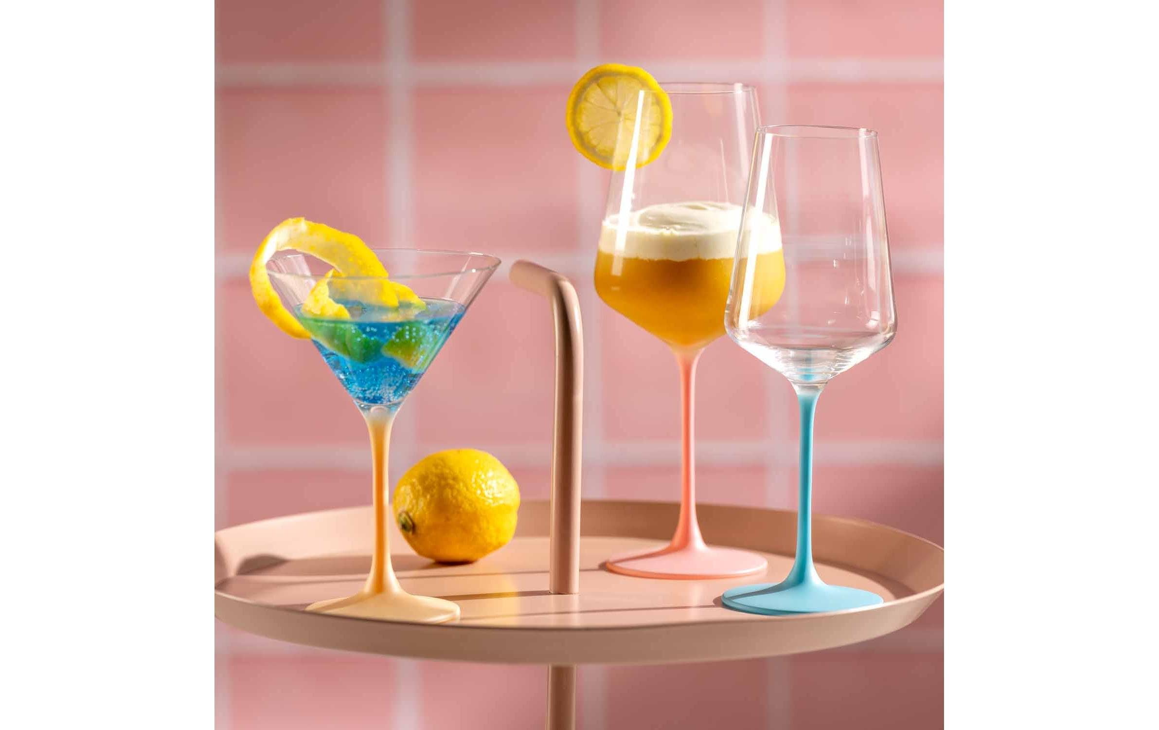 LEONARDO Cocktailglas »Brera 230 ml 6 Stück Himmelblau/Pfirsich/Rosa«