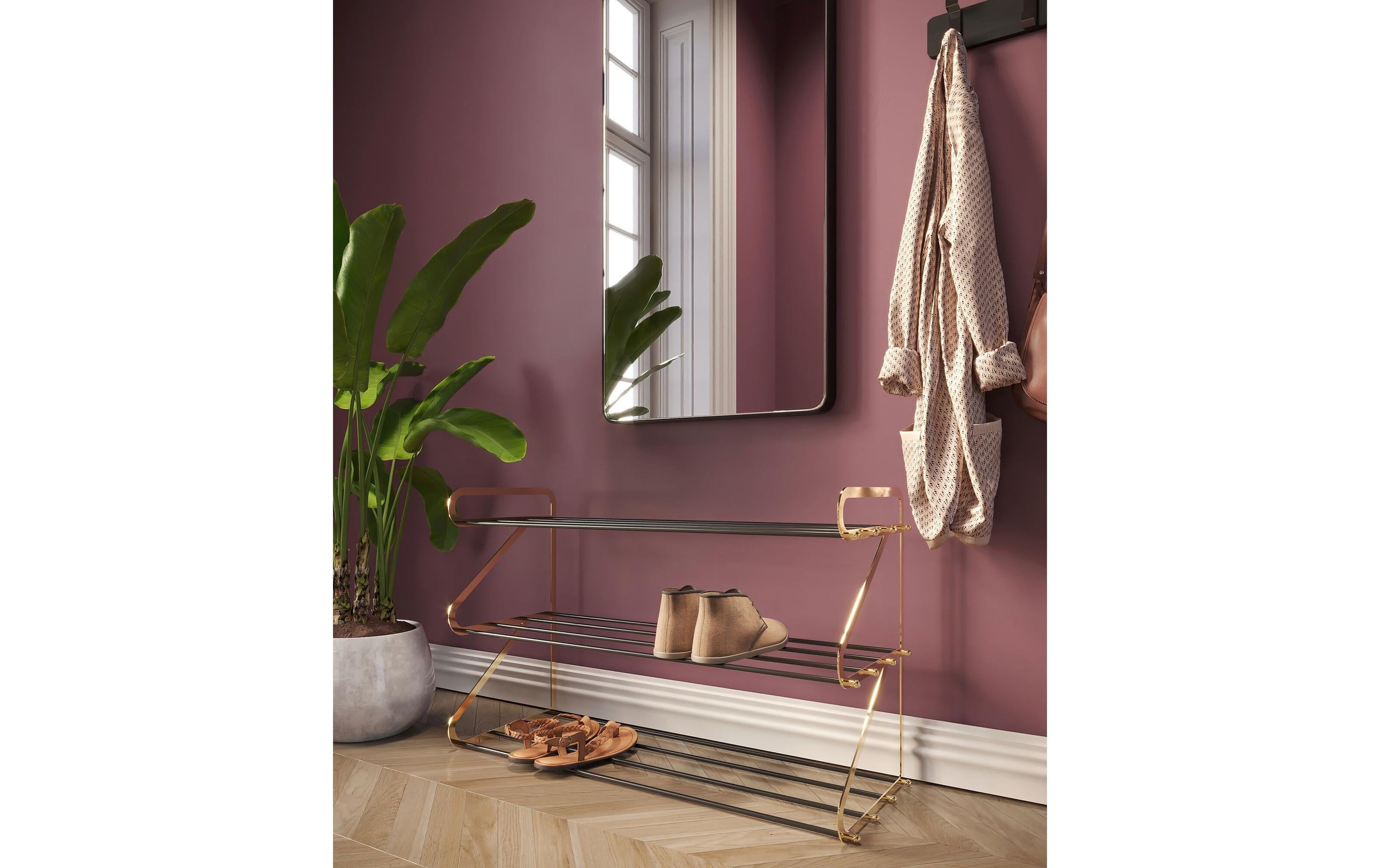 Kare Design Schuhregal »Walk Big 84 x 55 cm, Goldfarben/Schwarz«
