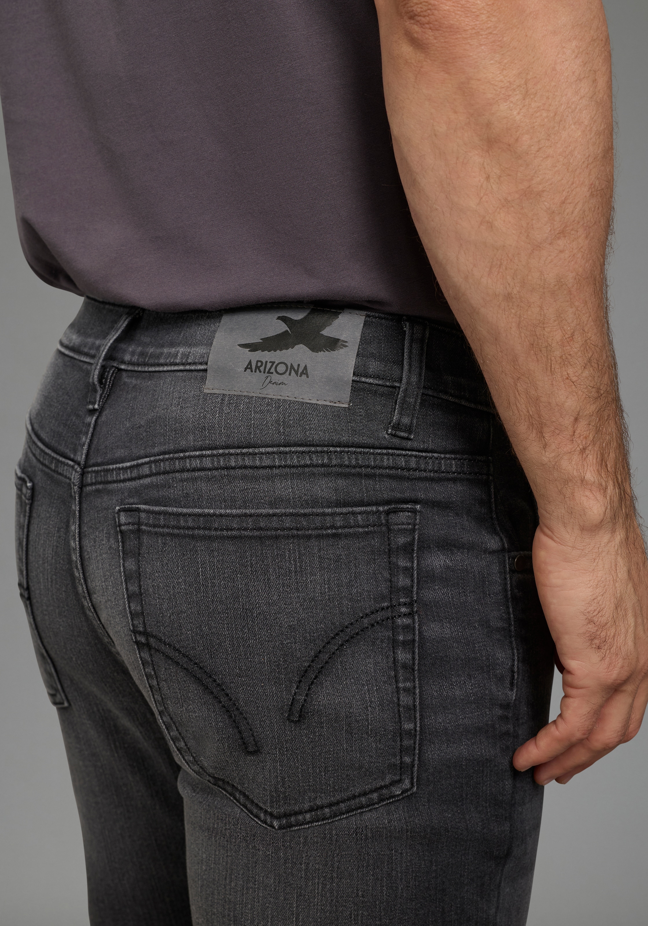 Arizona Jeans stretch gerade geschnittenes Bein, niedrige Leibhöhe