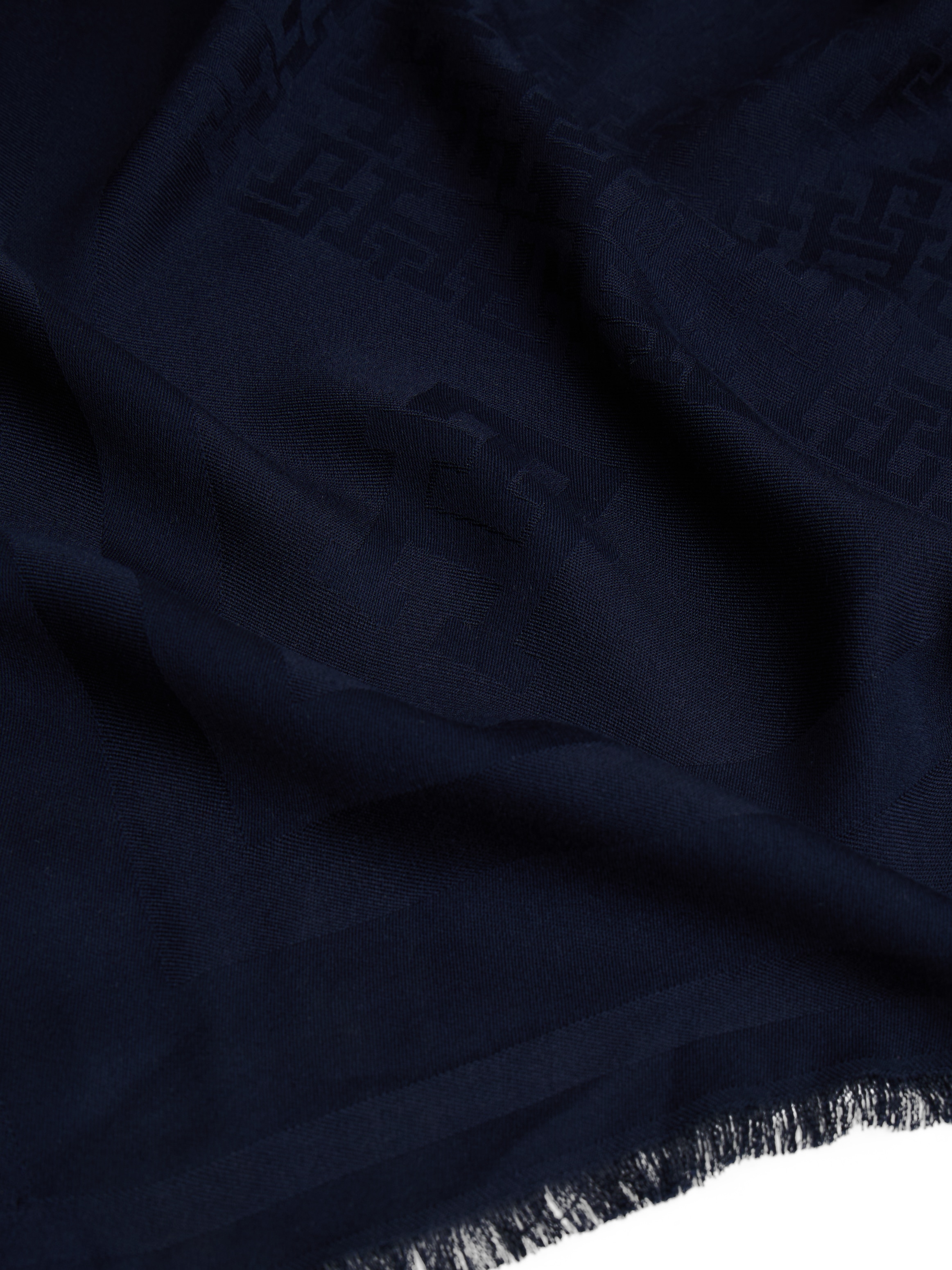Tommy Hilfiger Schal »TH MONOGRAM«, mit Fransen und TH-Monogramm