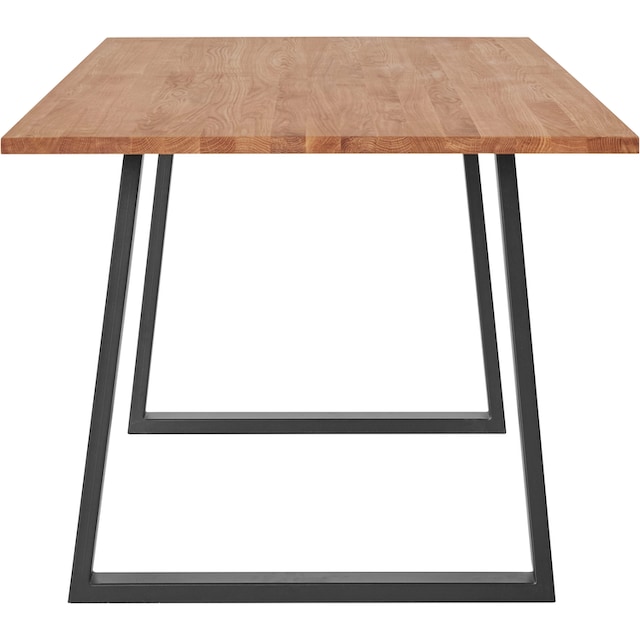 andas Esstisch, Tischplatte aus massiver Metall kaufen Eiche, FSC®- aus Gestell bequem Massivholz