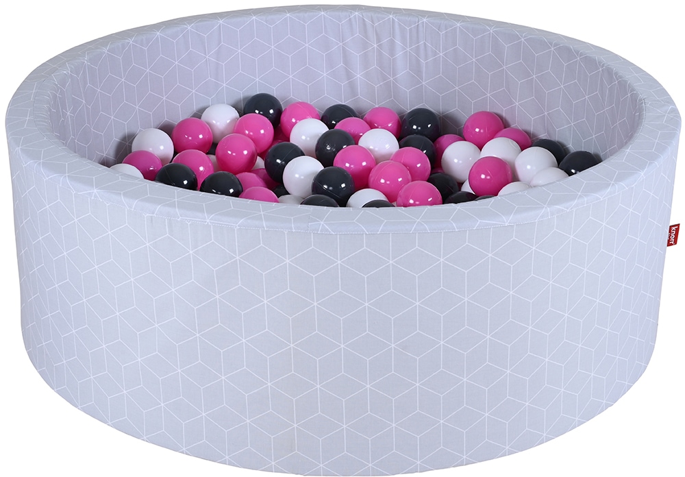 Knorrtoys® Bällebad »Geo, Cube Grey«, mit 300 Bällen creme/Grey/rose; Made in Europe