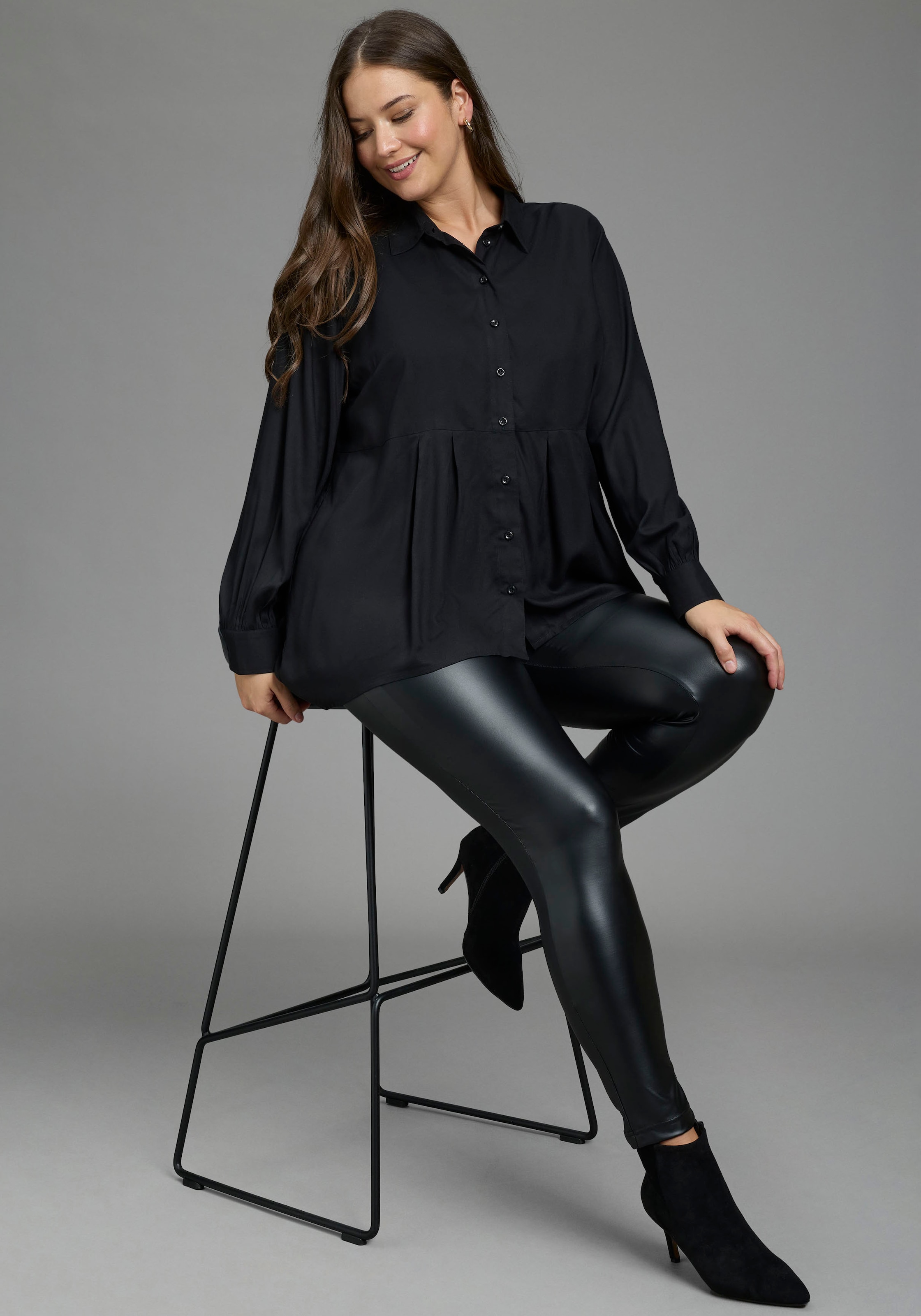 Laura Scott CURVE Lederimitathose »Grosse Grössen«  aus elastischer Ware