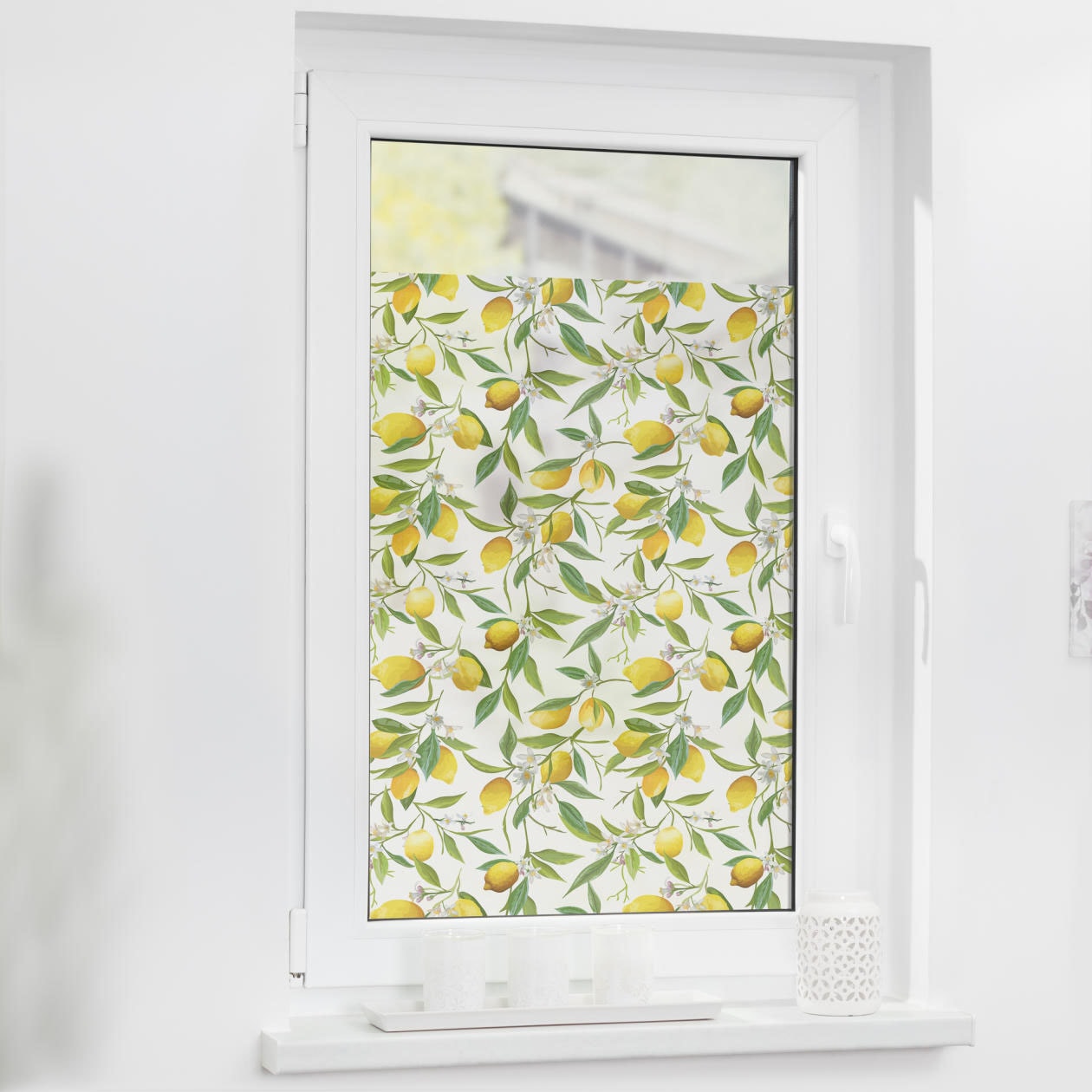 Image of LICHTBLICK ORIGINAL Fensterfolie "Fensterfolie selbstklebend, Sichtschutz, Limone - Gelb Grün" 1 Stk. blickdicht glatt statisch haftend