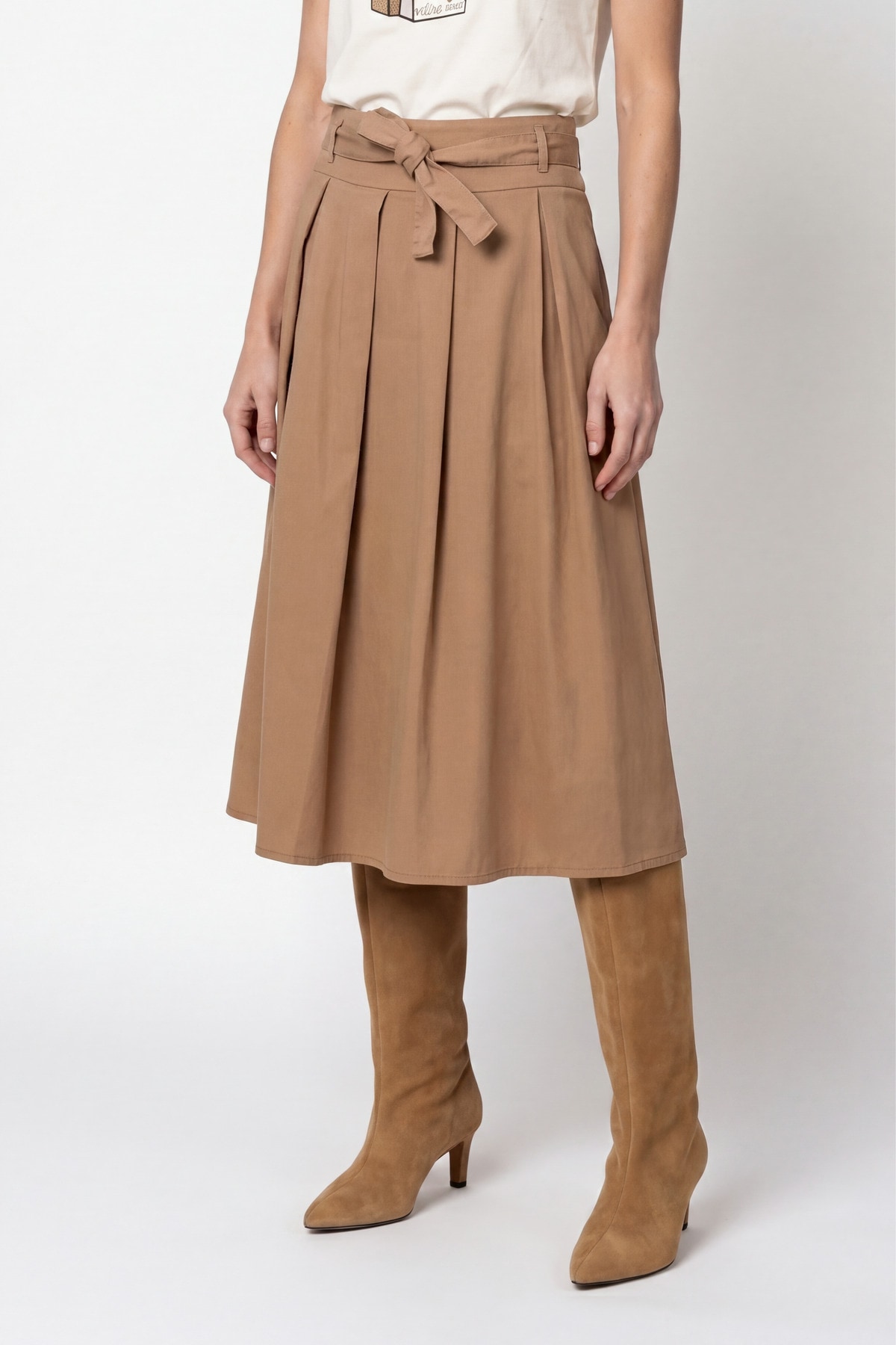 Image of Monari Midirock "Rock Lyocellmix" Regular fit mit gelegten Falten