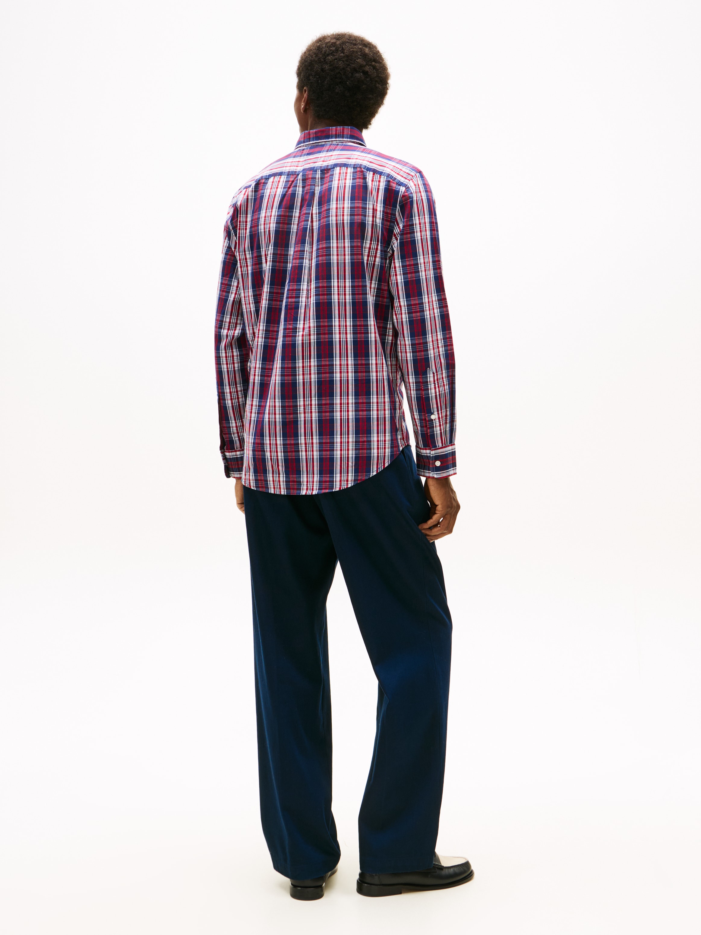 Tommy Hilfiger Chemise à manches longues »FLEX POPLIN MEDIUM CHECK« Button-down-Kragen, Regular fit