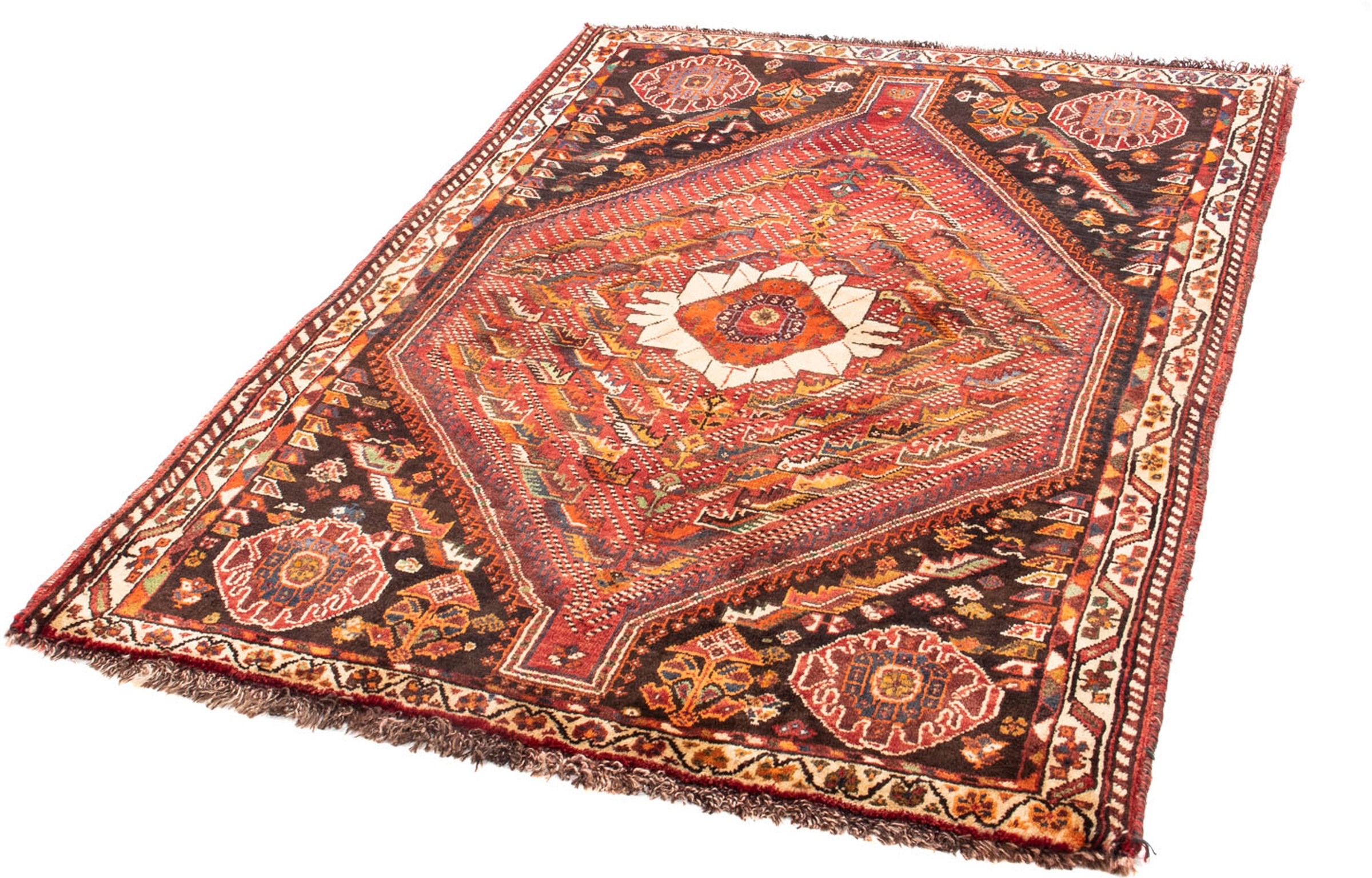 Image of morgenland Orientteppich »Perser - Nomadic - 156 x 112 cm - dunkelrot«, rechteckig, 10 mm Höhe, Wohnzimmer, Handgeknüpft, Einzelstück mit Zertifikat bei Ackermann Versand Schweiz