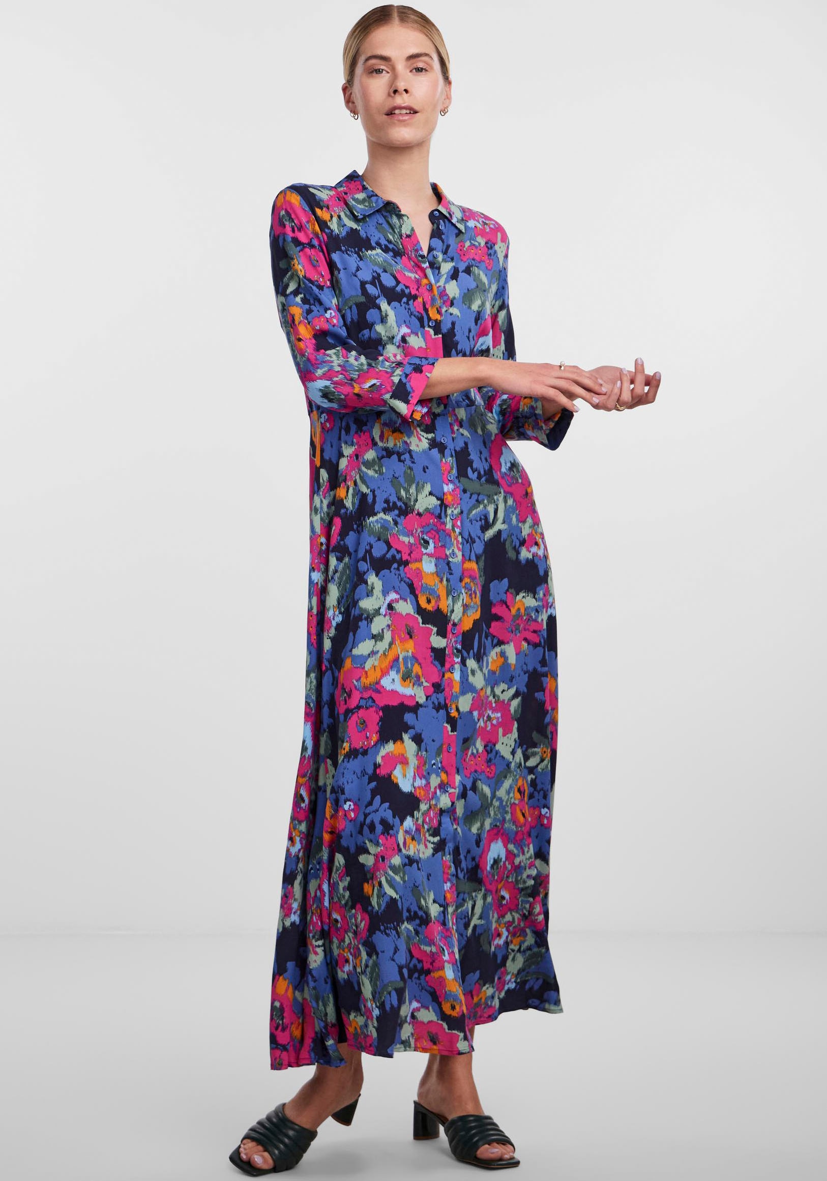 ♕ Y.A.S Hemdblusenkleid »YASSAVANNA 3/4 versandkostenfrei SHIRT kaufen LONG mit Ärmel DRESS«