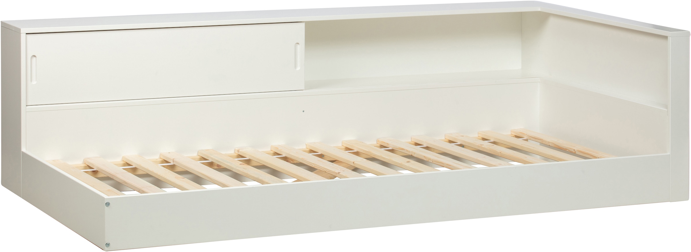 WOOOD Lit de rangement »Connect FSC®-Kiefernholz mit Schiebetür und Stauraum 213x118x60 cm« Facile à monter, dimension du matelas 90x200 cm, entretien facile