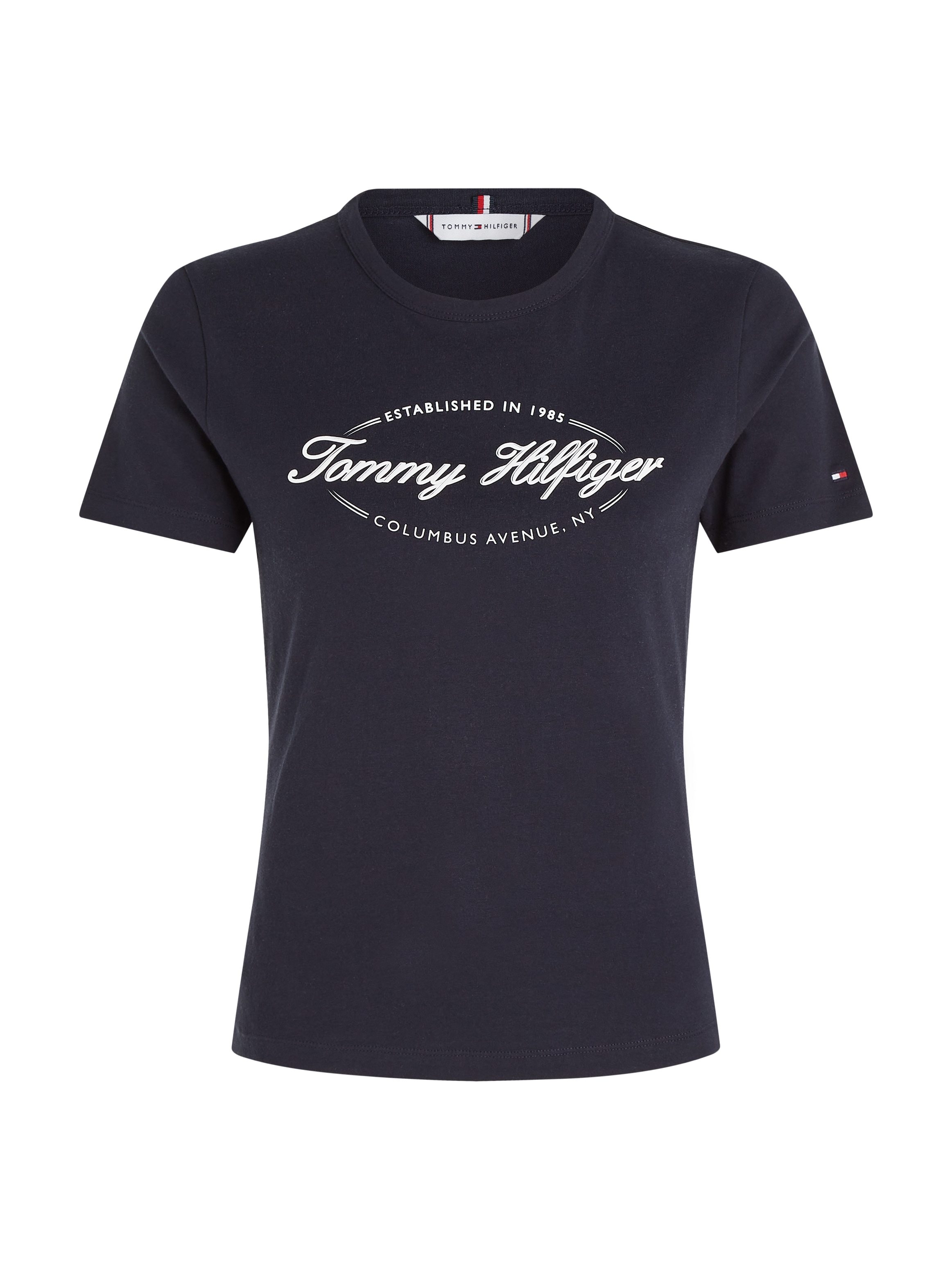 Tommy Hilfiger Rundhalsshirt »SLIM HILFIGER SCRIPT C-NK SS«