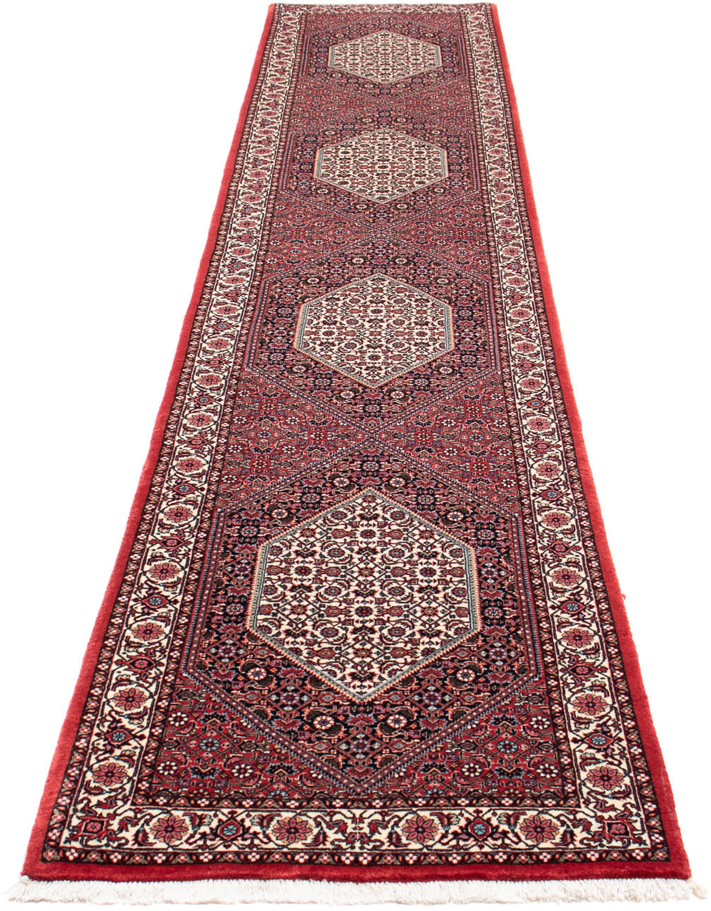 Image of morgenland Orientteppich »Perser - Bidjar - 415 x 82 cm - dunkelrot«, rechteckig, 15 mm Höhe, Wohnzimmer, Handgeknüpft, Einzelstück mit Zertifikat bei Ackermann Versand Schweiz