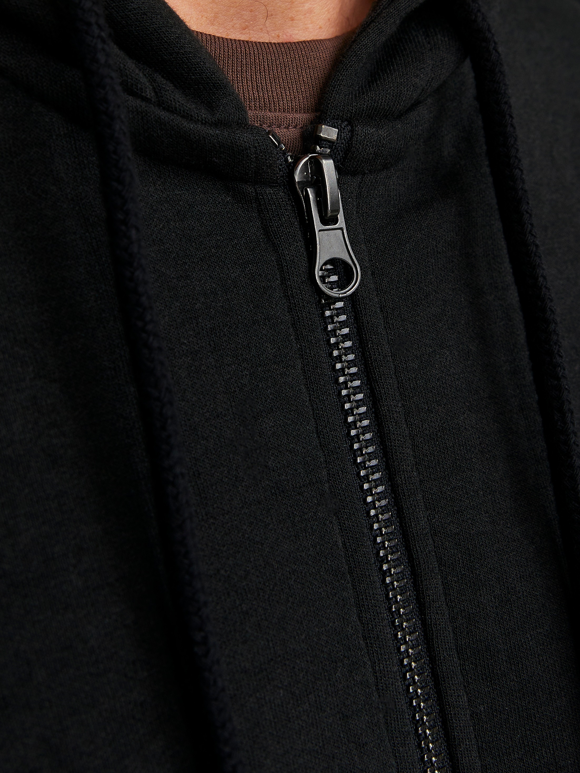 Jack & Jones Kapuzensweatjacke »JJEBASIC Hoodie mit Rippbündchen und angenehmem Tragegefühl« unifarben, modisch, regular fit, Baumwollmischung, Rundhals