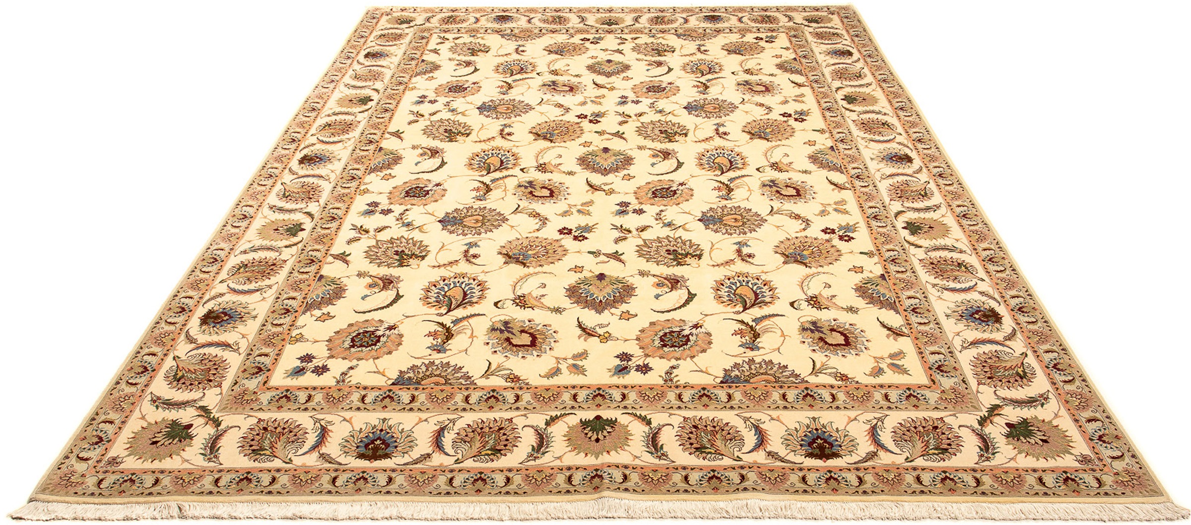 Image of morgenland Orientteppich »Perser - Täbriz - Royal - 353 x 253 cm - beige«, rechteckig, 7 mm Höhe, Wohnzimmer, Handgeknüpft, Einzelstück mit Zertifikat bei Ackermann Versand Schweiz