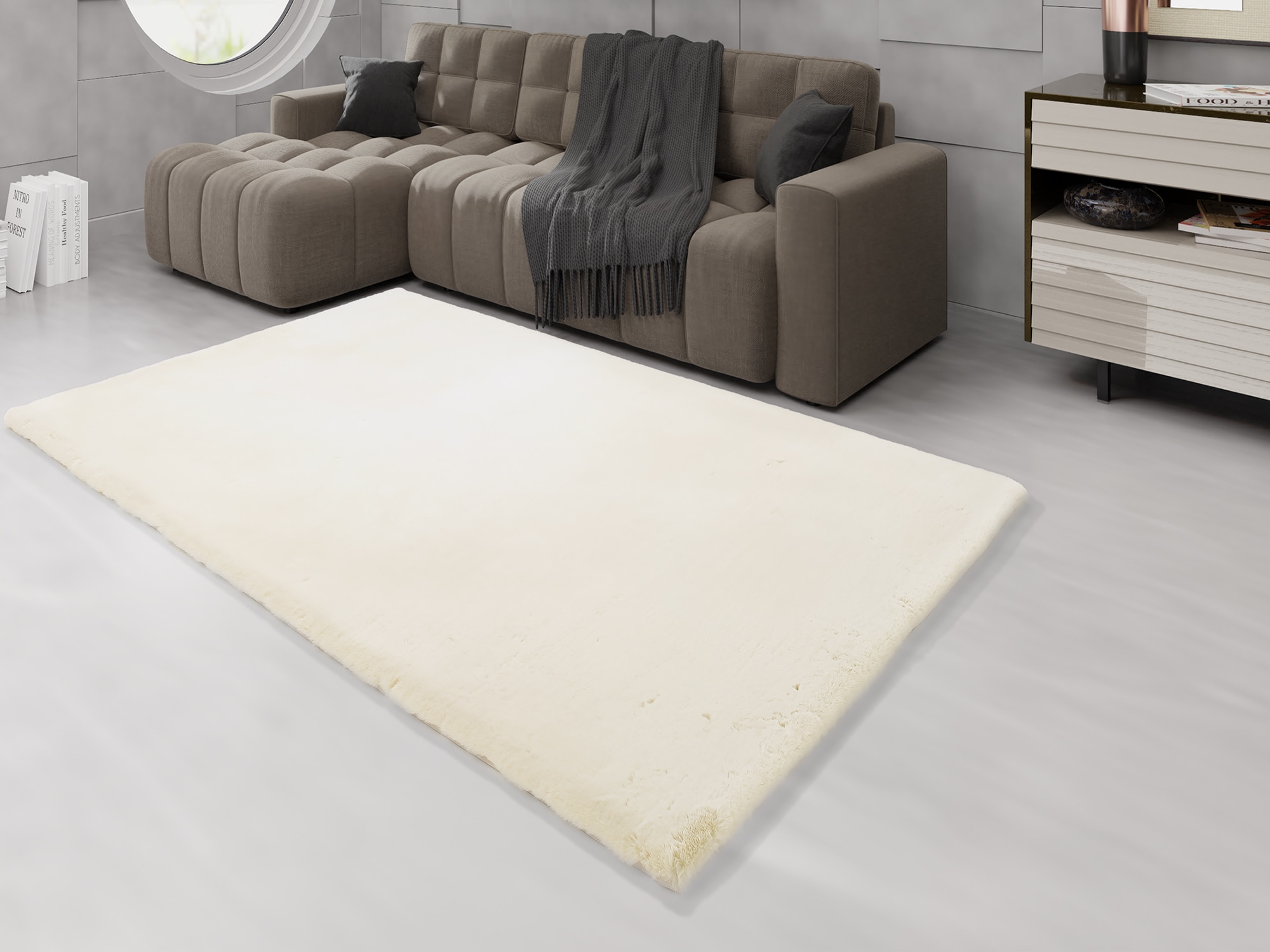 Image of OCI DIE TEPPICHMARKE Hochflor-Teppich "ALISSA, Fell Haptik" rechteckig 38 mm Höhe Kuschelig softer weicher Flor, Kaninchen Fell Haptik, getuftet