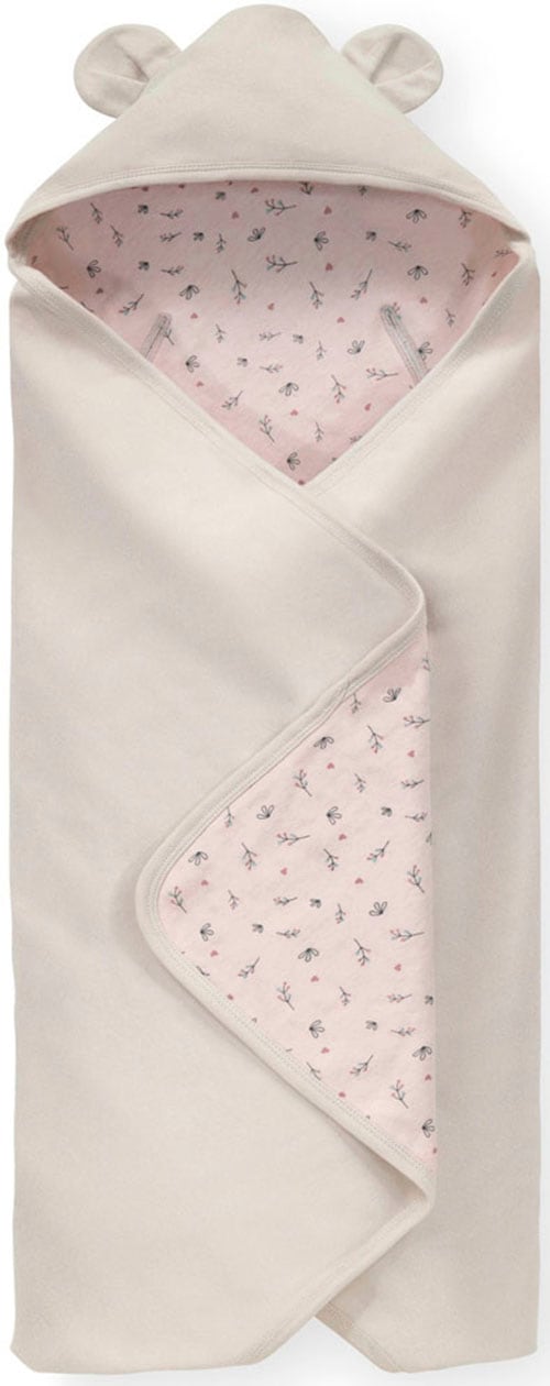 Image of Hauck Babydecke "Baby Einschlagdecke, Snuggle N Dream beige bloom" mit Kapuze