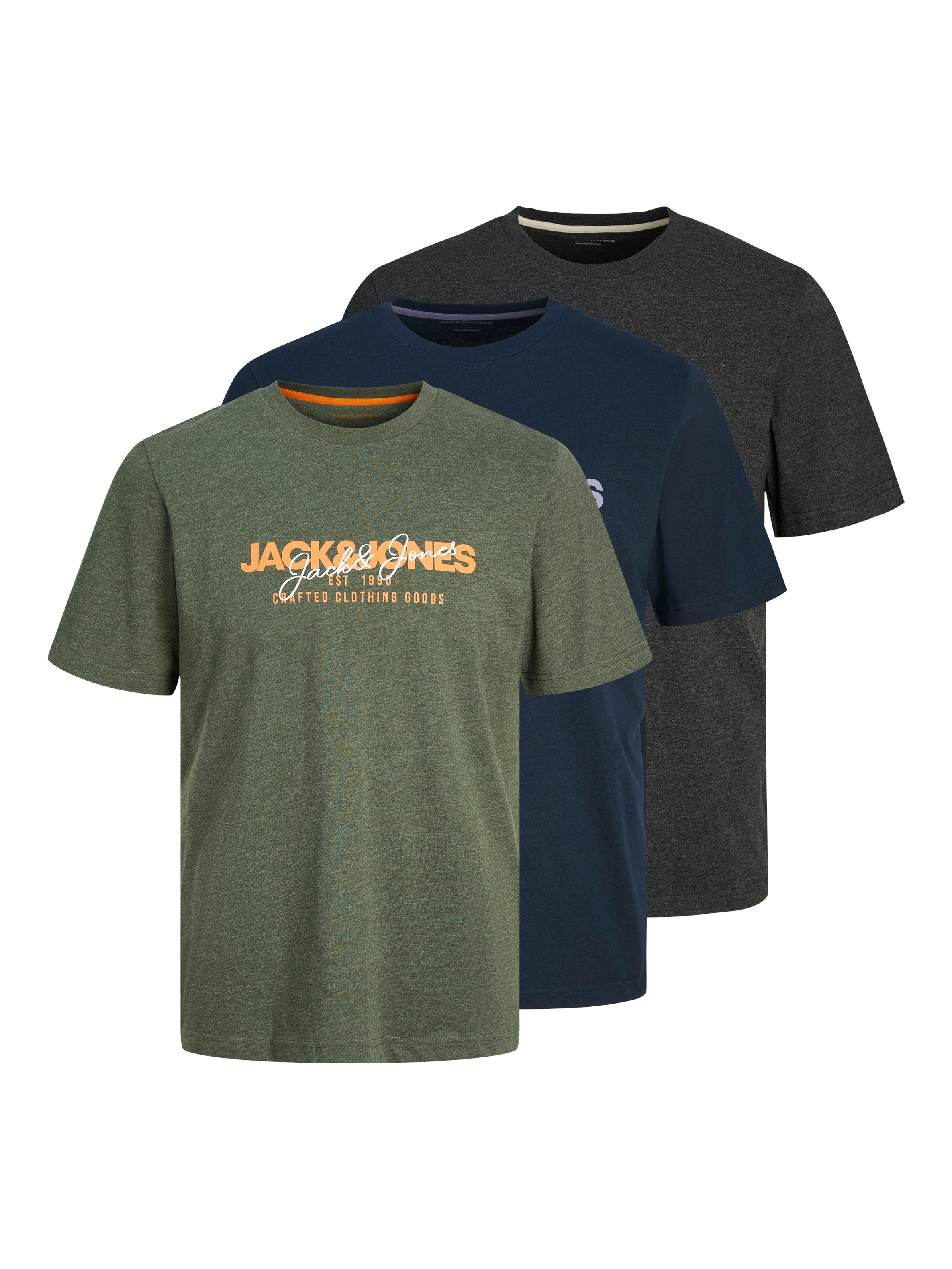 Image of Jack & Jones Kurzarmshirt "JJALVIS TEE SS CREW NECK 3PK MP" Packung, 3 Stk.