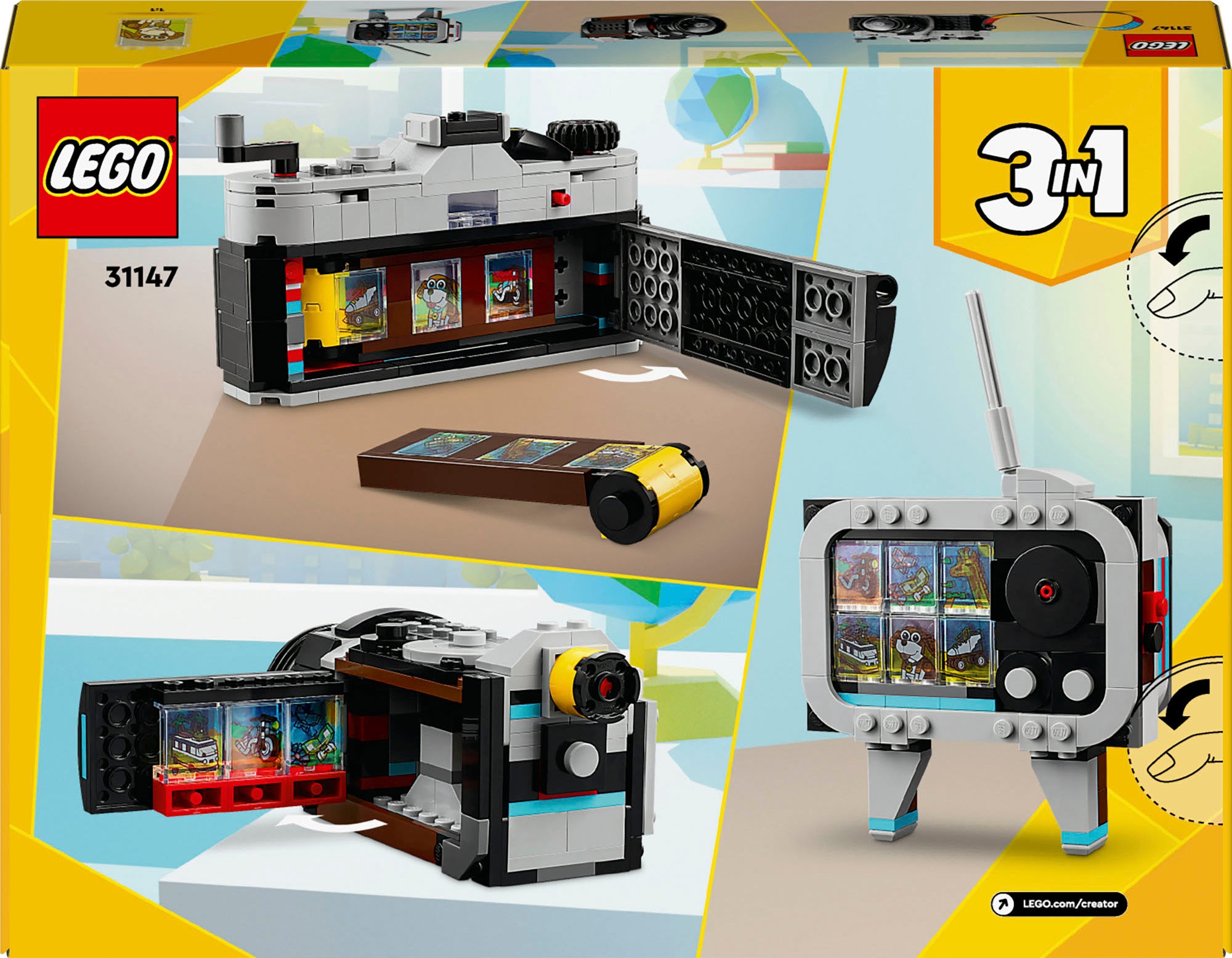 LEGO® Konstruktionsspielsteine »Retro Kamera (31147), LEGO Creator 3in1« Made in Europe