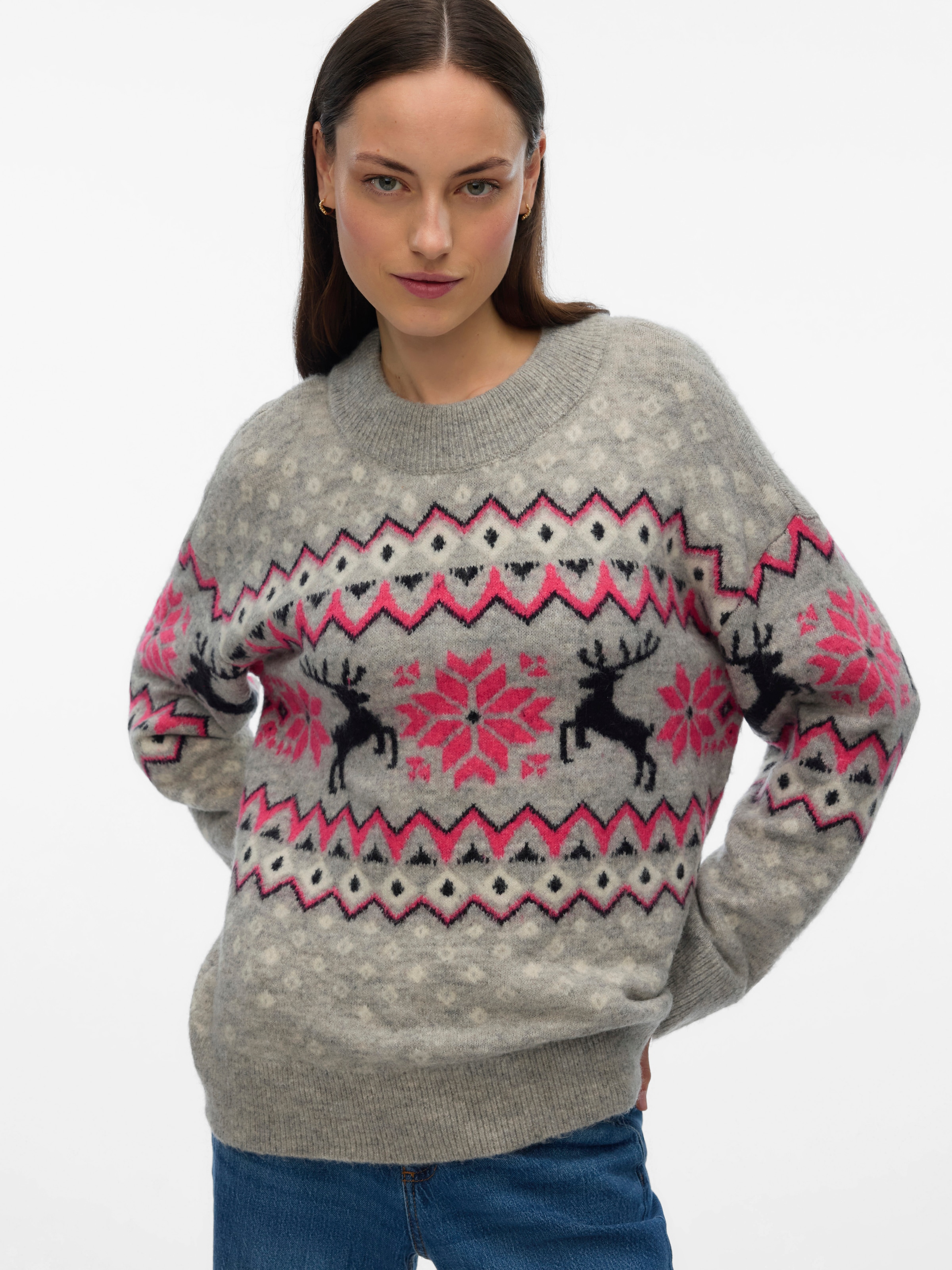 Image of Vero Moda Weihnachtspullover "VMSANTANORDIC LS O-NECK PULLOVER XMAS"
