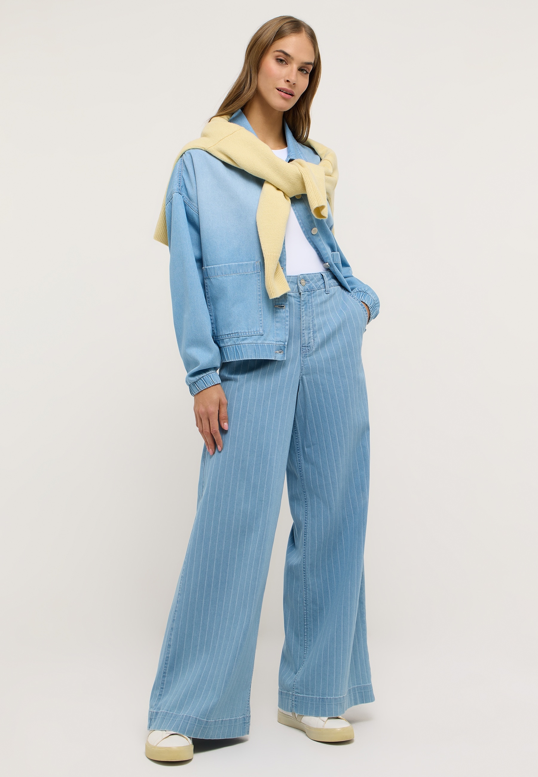 ANGELS Jeans Relax-fit »Liva Chic« mit Nadelstreifen, Wide Leg