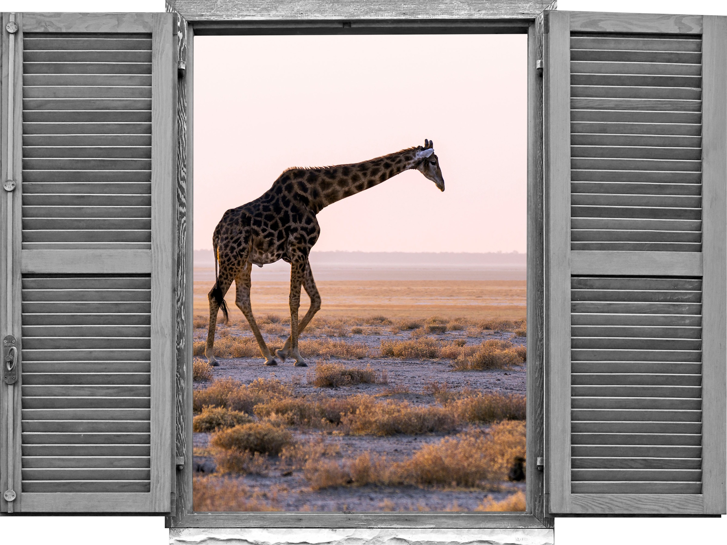 Image of queence Wandtattoo "Giraffe" Wandsticker, Wandbild, selbstklebend, 3D, Fenster