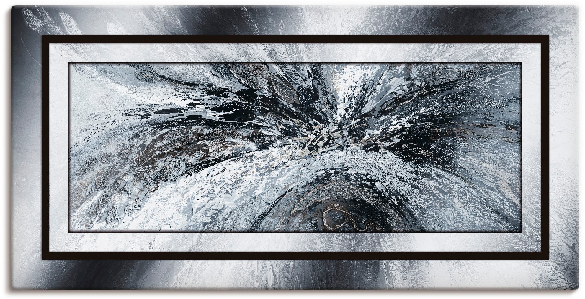 Image of Artland Wandbild "Schwarz - weiss abstrakt 1" Muster 1 Stk. tlg. als Alubild, Leinwandbild in verschied. Grössen