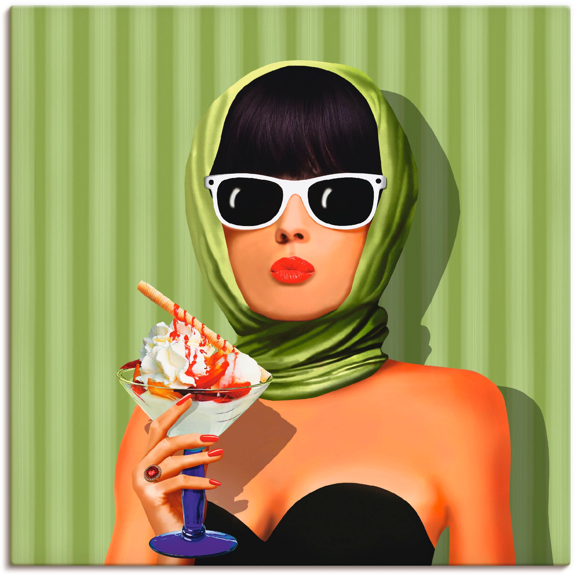 Image of Artland Wandbild »Sommerliebe, Sommer, Sonne und Eiscreme«, Frau, (1 St.), in vielen Grössen & Produktarten - Alubild / Outdoorbild für den Aussenbereich, Leinwandbild, Poster, Wandaufkleber / Wandtattoo auch für Badezimmer geeignet bei Ackermann Versand 