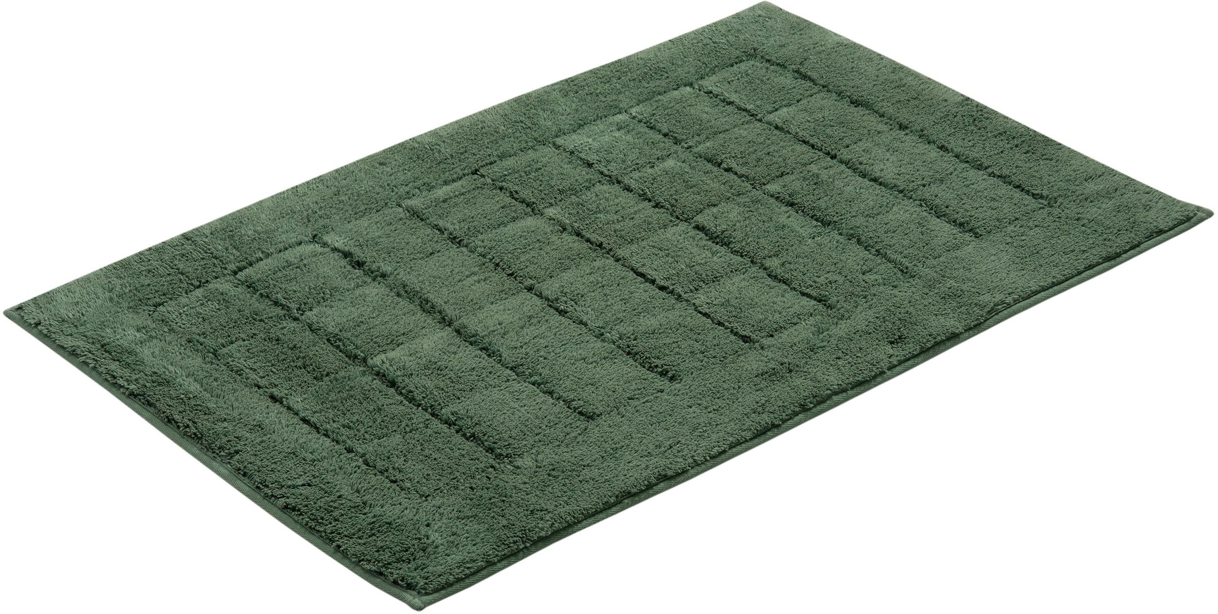 Image of Vossen Badematte "Exclusive" Höhe 20 mm rutschhemmend beschichtet fussbodenheizungsgeeignet Badteppich, Uni-Farben, Karo Muster, Hoch-Tief Effekt, reine Baumwolle