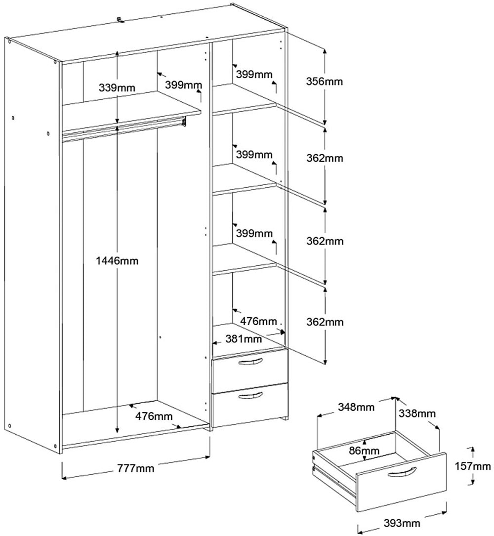 Parisot Drehtürenschrank »Daily 12«, (1 St.)