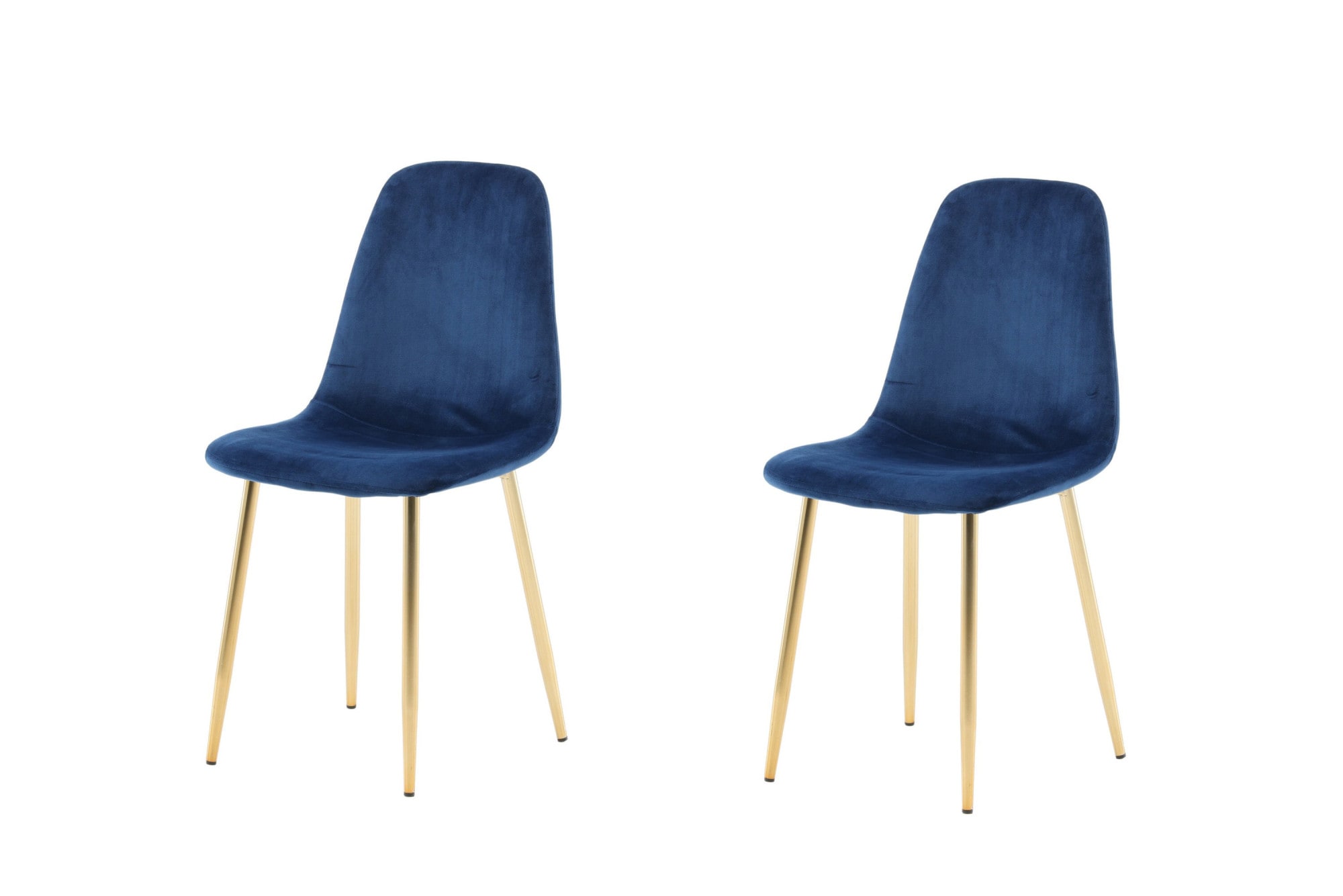 Venture Home Esszimmerstuhl »Polar, 2er-Set Esszimmerstühle in Schwarz-Samt, Messingbeine, 150 kg« () 2 Stk.Polsterstuhl, Samt-Bezug, Metallbeine, abgerundet, edel