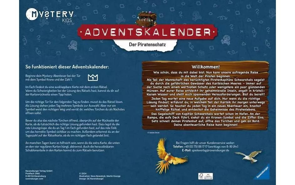 Ravensburger Adventskalender »Der Piratenschatz«, ab 6 Jahren