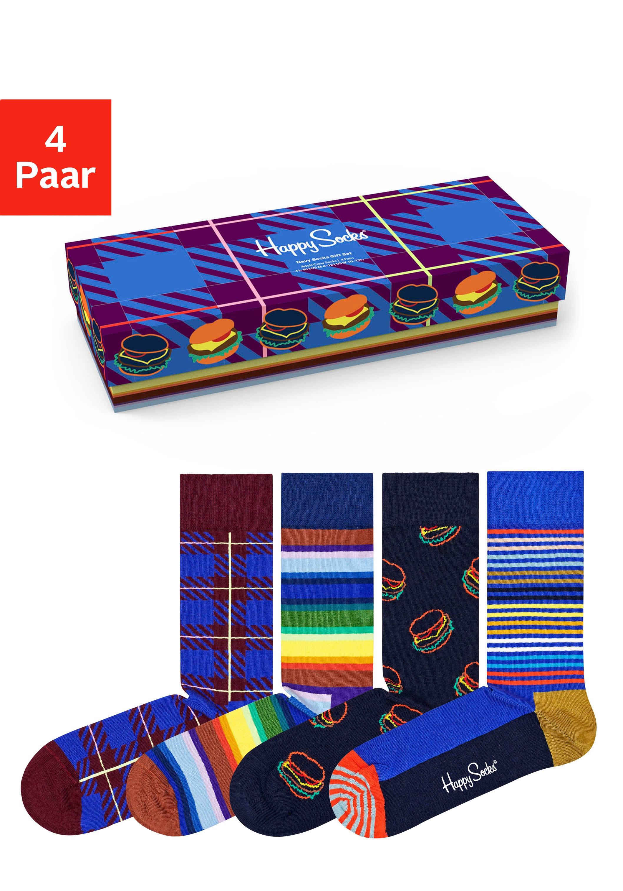 Image of Happy Socks Socken, (Packung, 4 Paar), klassisch gemustert in edler Verpackung bei Ackermann Versand Schweiz