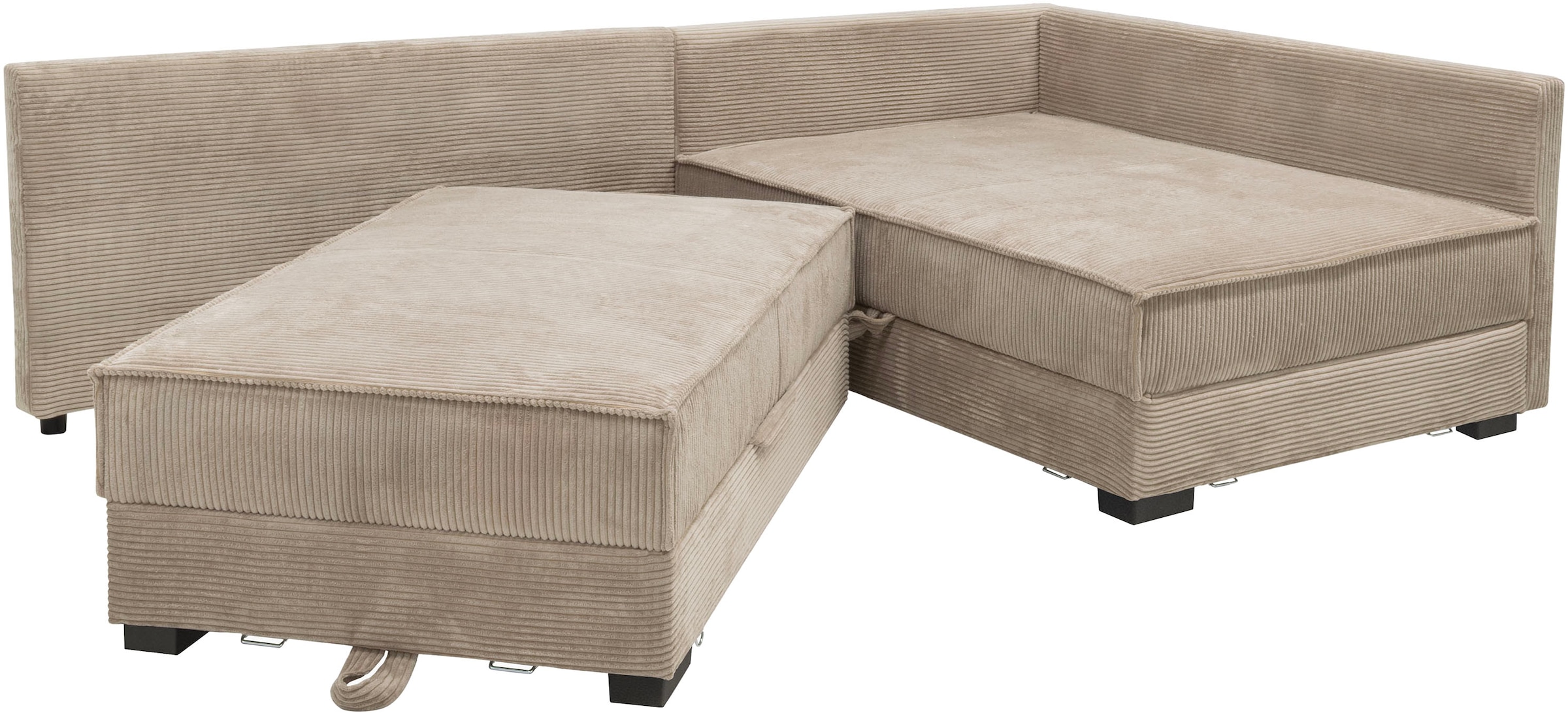 Home affaire Ecksofa »Night & Day L-Form, B: 316 cm mit Dauer-Schlaffunktion 180x200 cm« Set: Sofa & Hocker, Bettfunktion, Bettkasten & Kissen, Boxspringbett