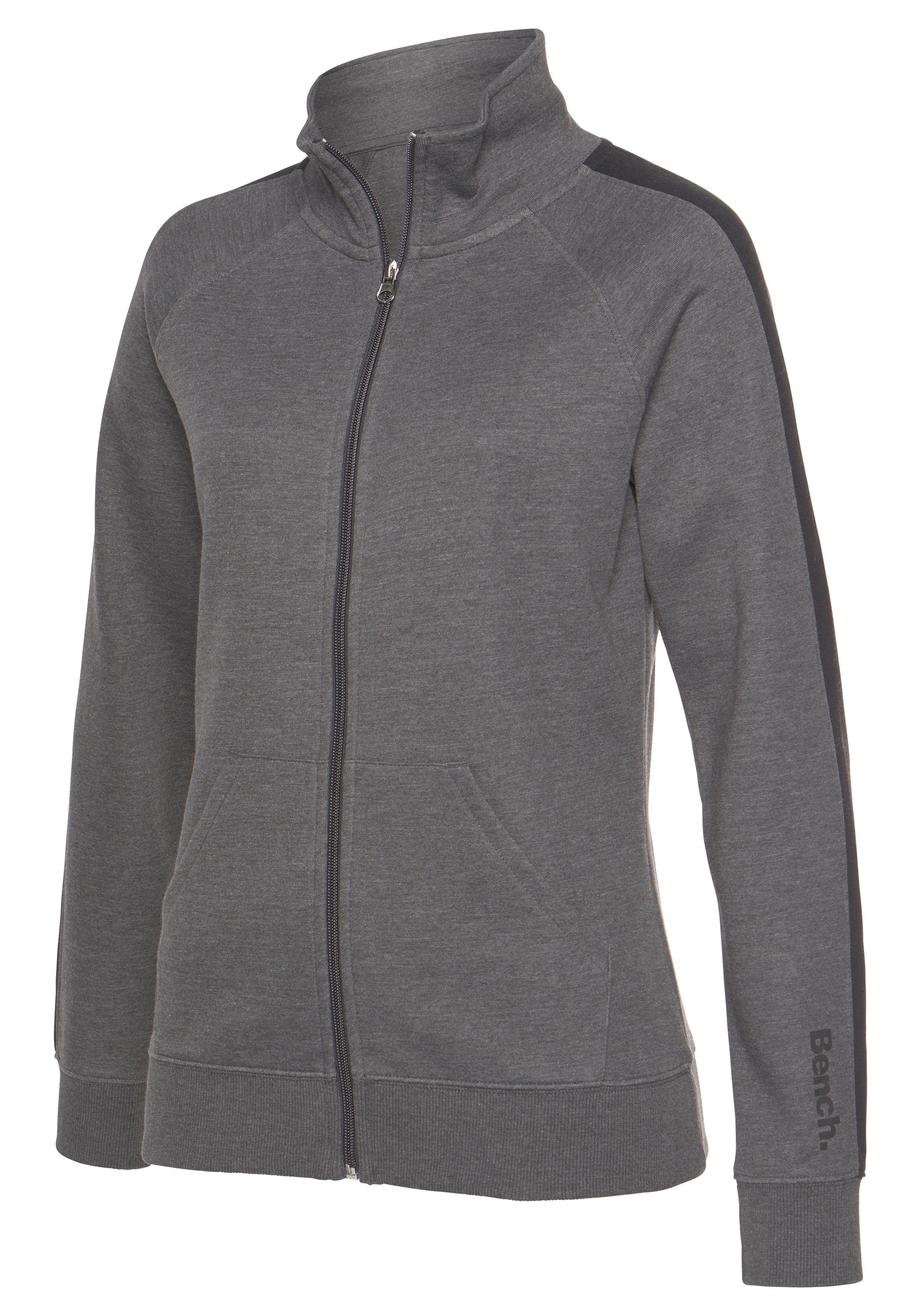 Bench. Loungewear Sweatjacke, mit Seitenstreifen und Stehkragen, Loungeanzug