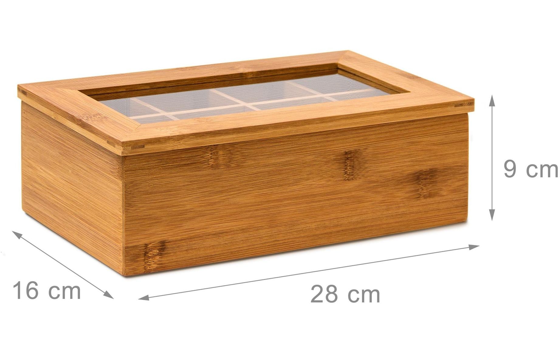 relaxdays Teebox »Braun«, (1 tlg.), Holzart: Bambus (China)