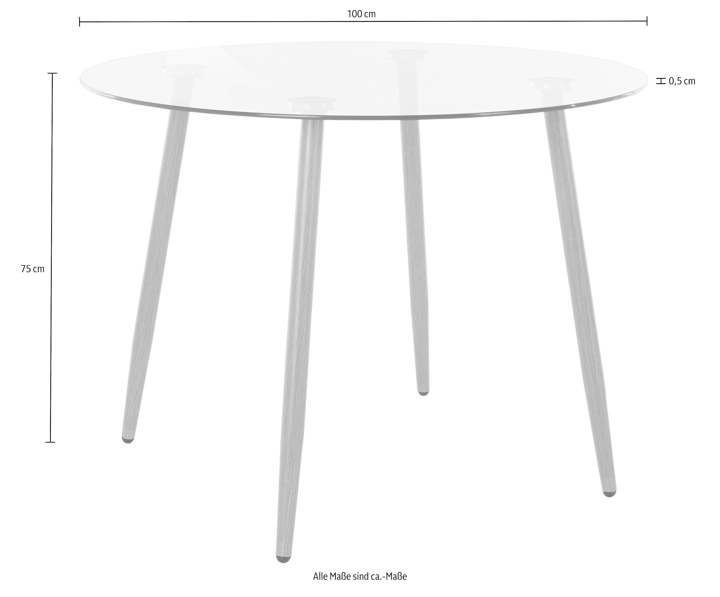 INOSIGN Glastisch »Miller«, runder Esstisch mit einem Ø von 100 cm  Découvrir sur