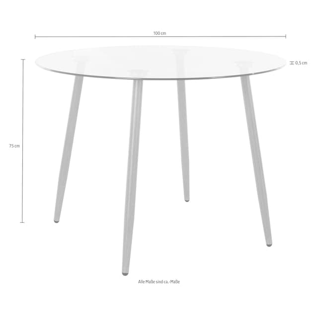 INOSIGN Glastisch »Miller«, runder Esstisch mit einem Ø von 100 cm  Découvrir sur