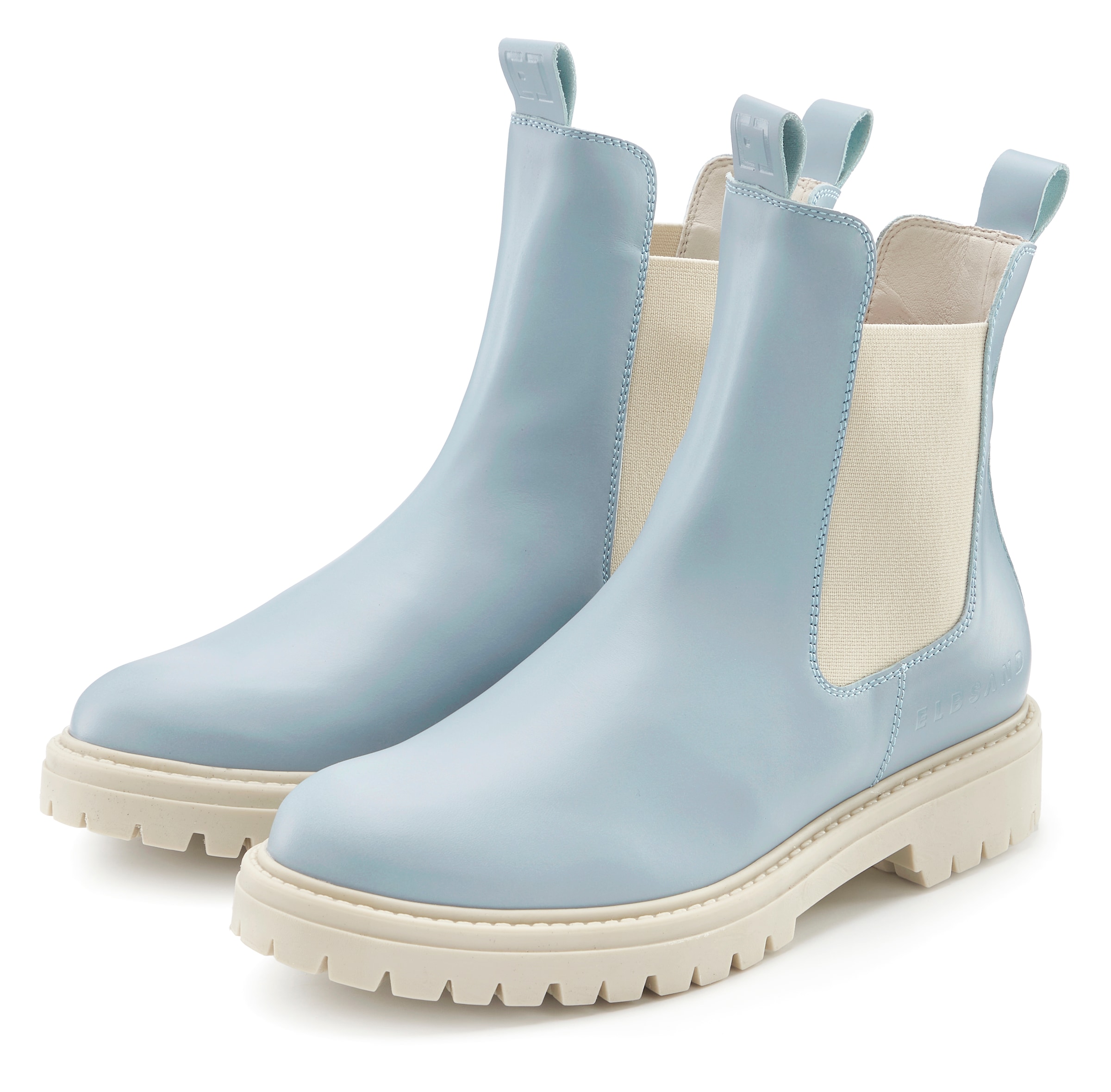 Image of Elbsand Stiefelette "Schlupfstiefel, Bikerboots, Sommerstiefelette, Lederstiefelette" Chelseaboots aus Leder mit Stretch-Einsätzen