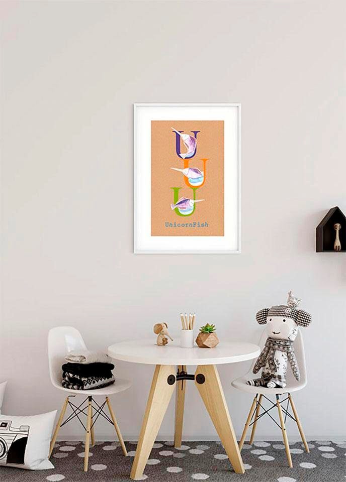 Komar Bild »ABC Animal U«, Buchstaben, (1 St.), Wandbild zur Dekoration - ohne Rahmen