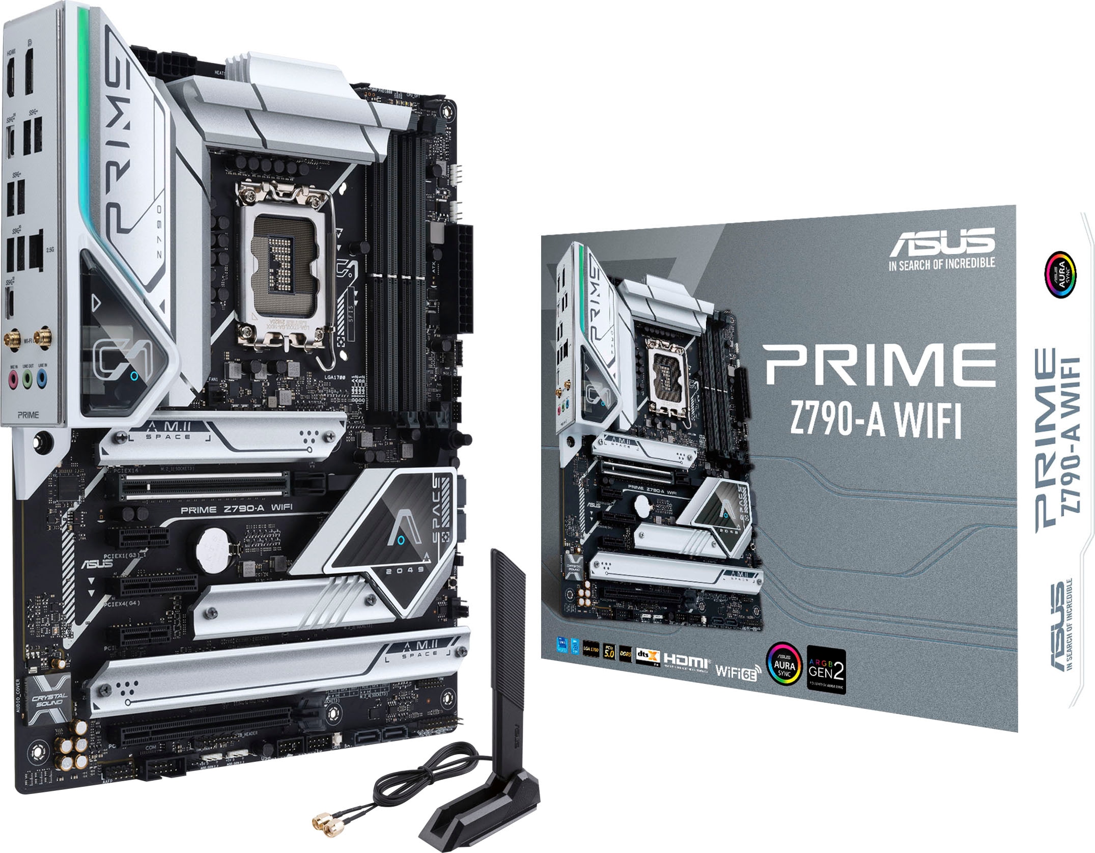 Asus Mainboard »PRIME Z790-A WIFI«, PCIe 5.0, DDR5 Speicher, 4x M.2, WiFI 6E, HDMI, DisplayPort