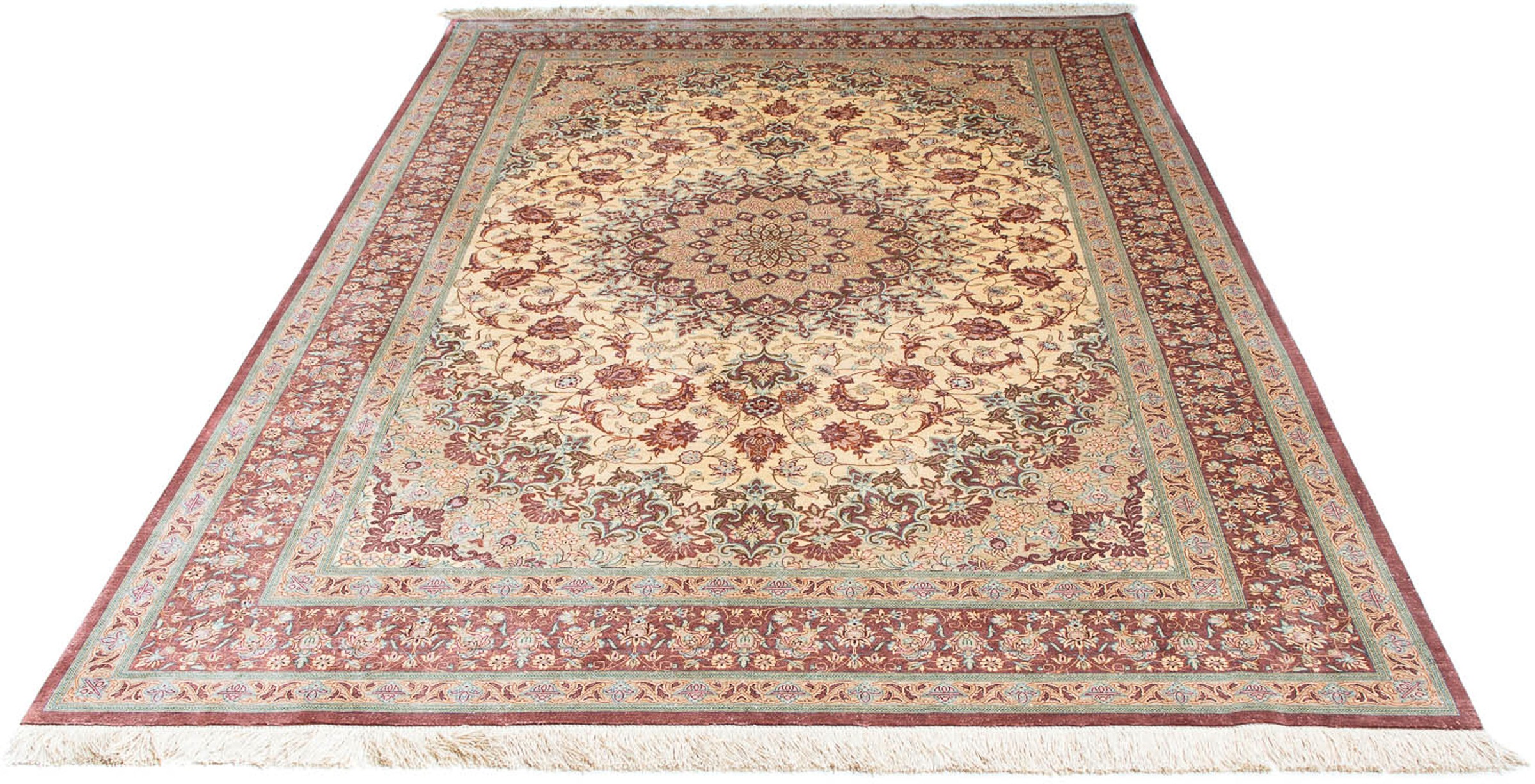 Image of morgenland Orientteppich »Perser - Ghom - 238 x 159 cm - beige«, rechteckig, 10 mm Höhe, Wohnzimmer, Handgeknüpft, Einzelstück mit Zertifikat bei Ackermann Versand Schweiz