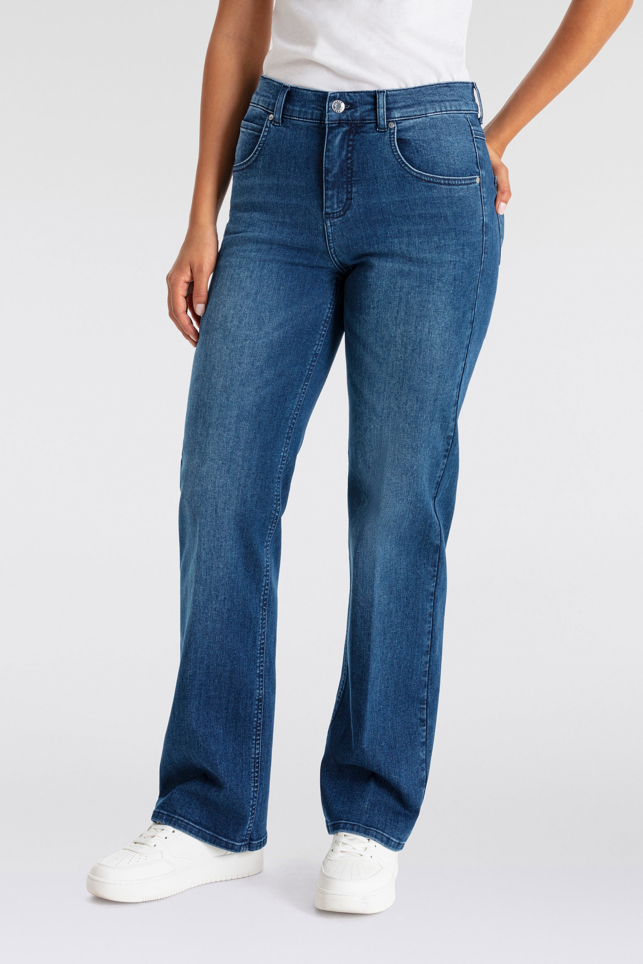 ANGELS Straight-Jeans, mit weitem Bein