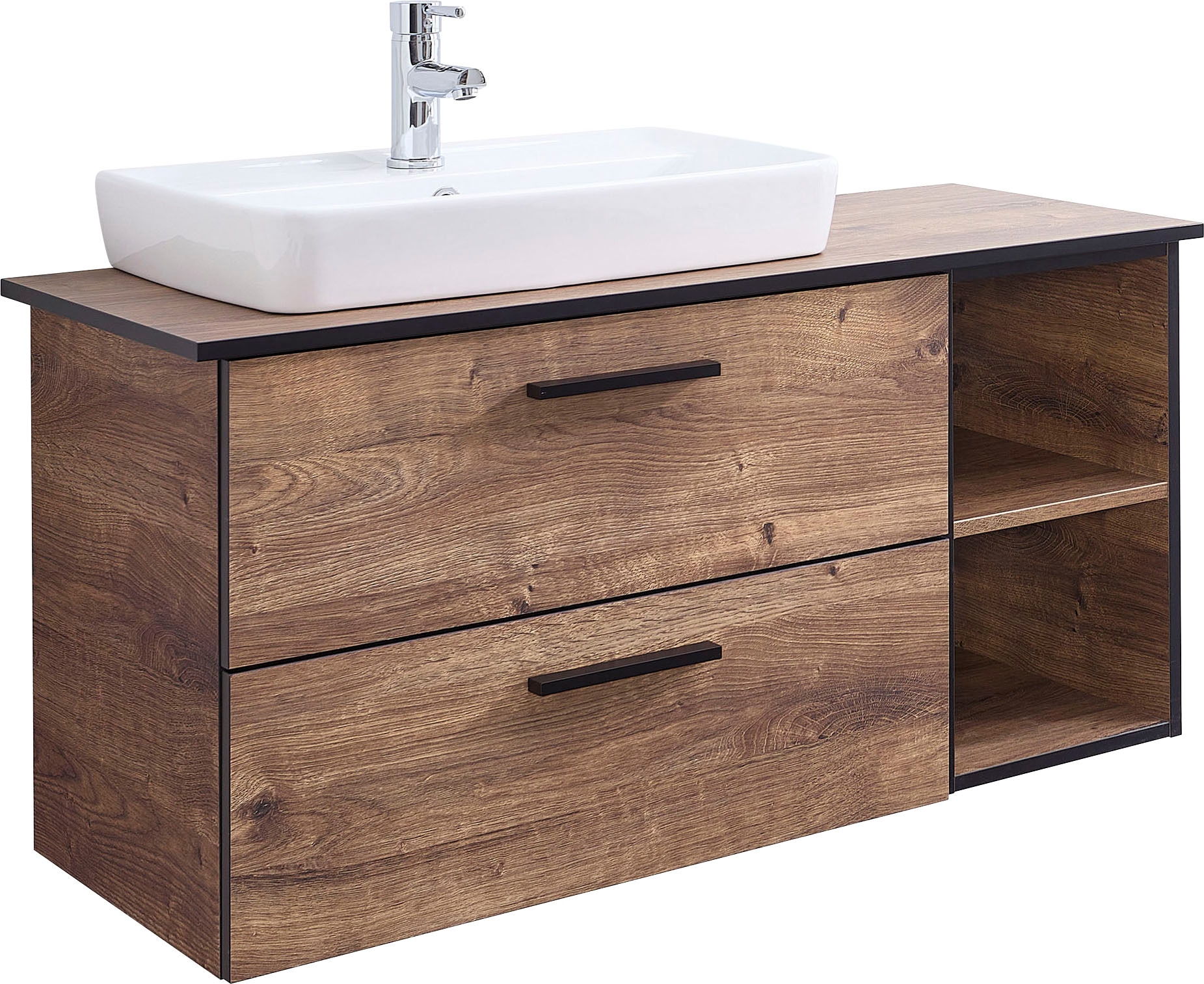 Image of Saphir Badmöbel-Set "Quickset 374 Keramik-Aufsatzwaschtisch mit Unterschrank, 103 cm breit" 4 Stk. tlg.