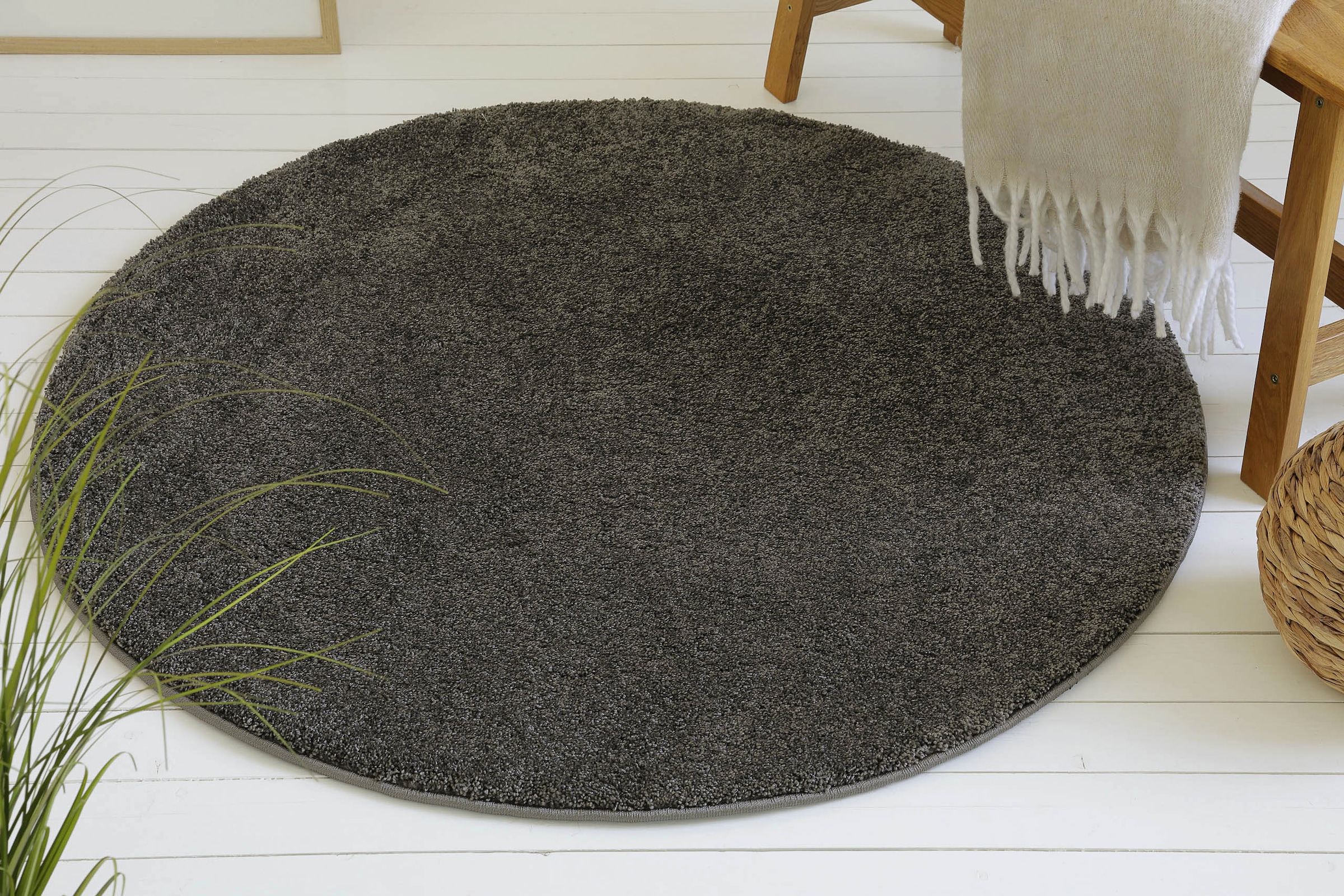 GOODproduct Tapis à poils longs »Yvaine« Rond 25 mm Höhe Langflor, Shaggy, dichter weicher Hochflor, meliert, Wohnzimmer