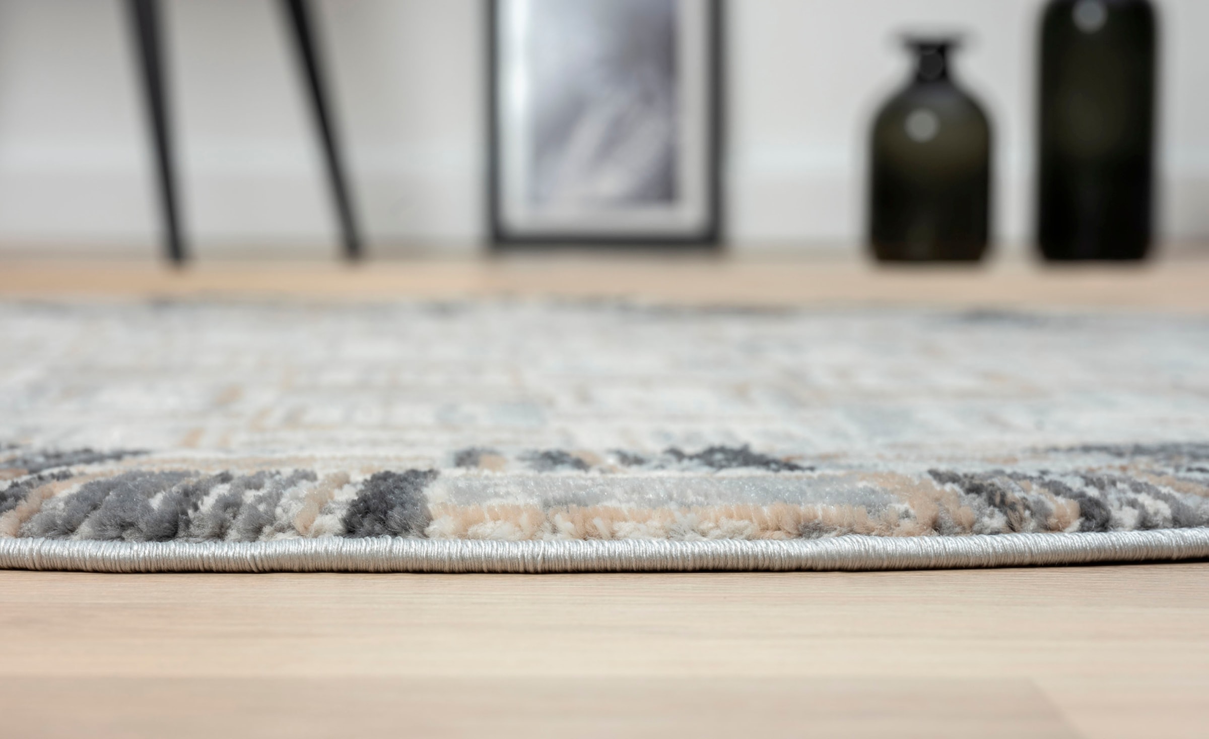 Myflair Möbel & Accessoires Teppich »My Mood« rund 8 mm Höhe Kurzflor, Scandi-Design, mit Bordüre, besonders weich durch Microfaser