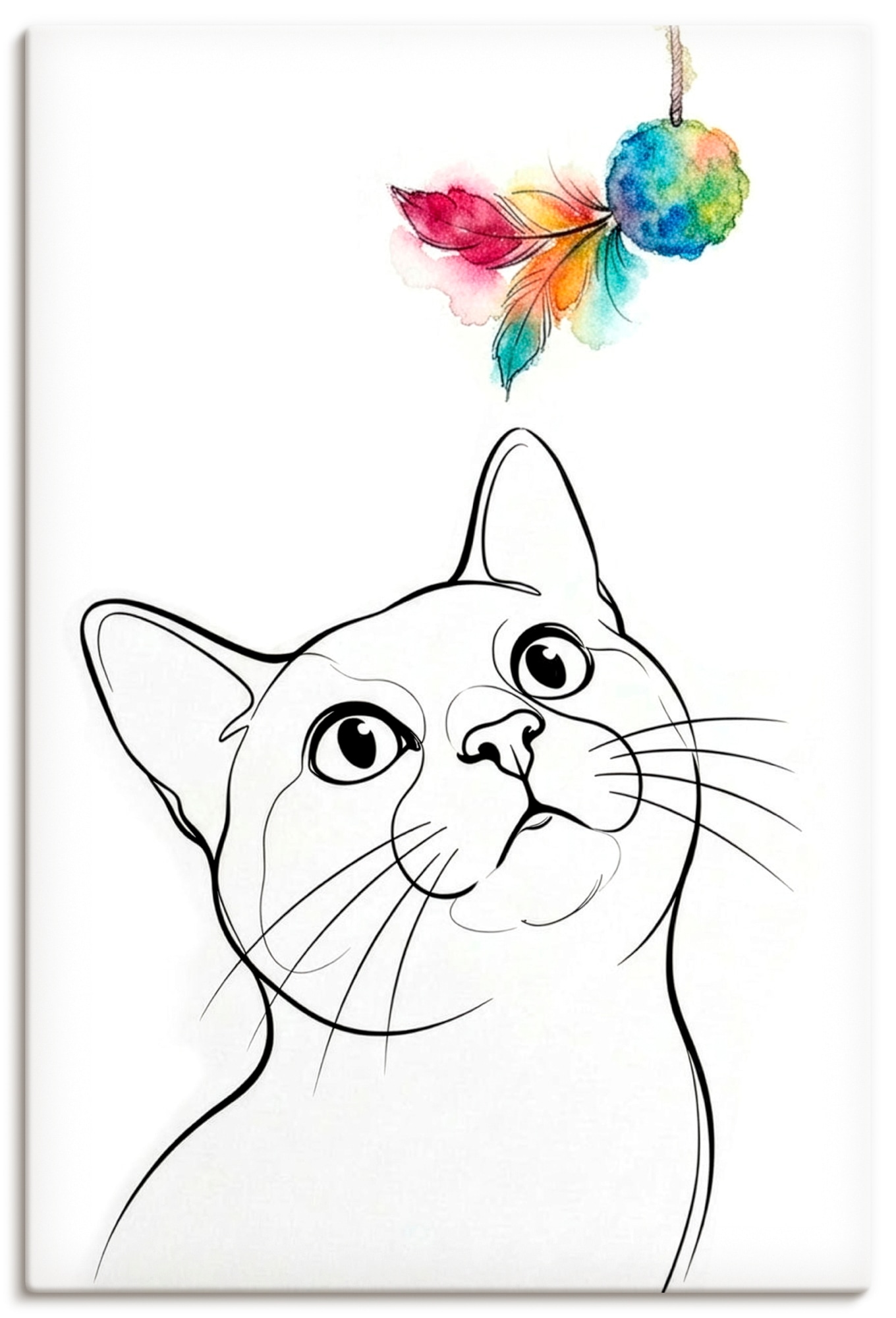 Image of GOODproduct Wandbild "Katze mit Spielzeug I" Katzenbilder 1 Stk. tlg. als Poster oder Leinwandbild in versch. Grössen