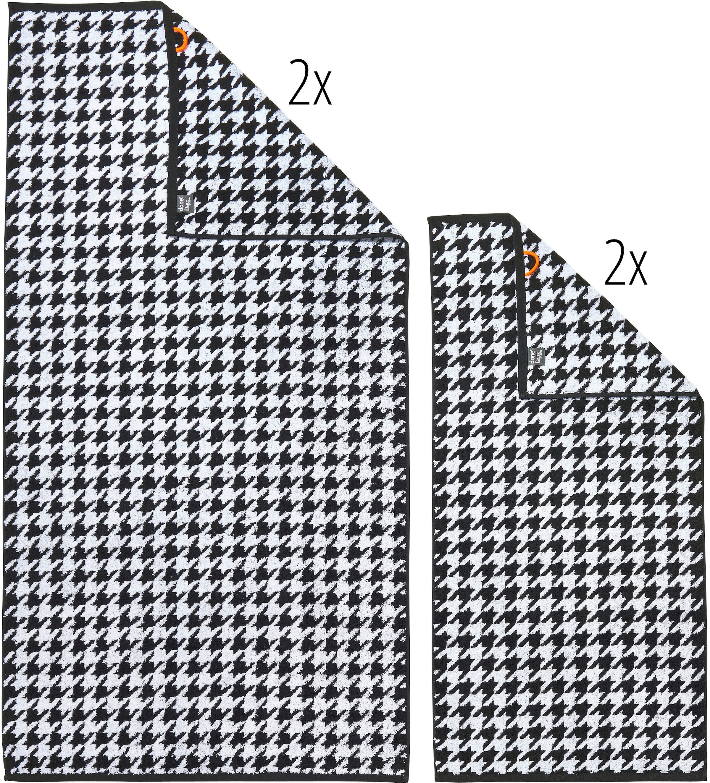 done.® Handtuch Set »Daily Shapes Bird«, (Set, 4 St., 2 Handtücher (50x100 cm)-2 Duschtücher (70x140 cm), 2x Handtücher & 2x Duschtücher, Jacquardgewebe, modernes Muster